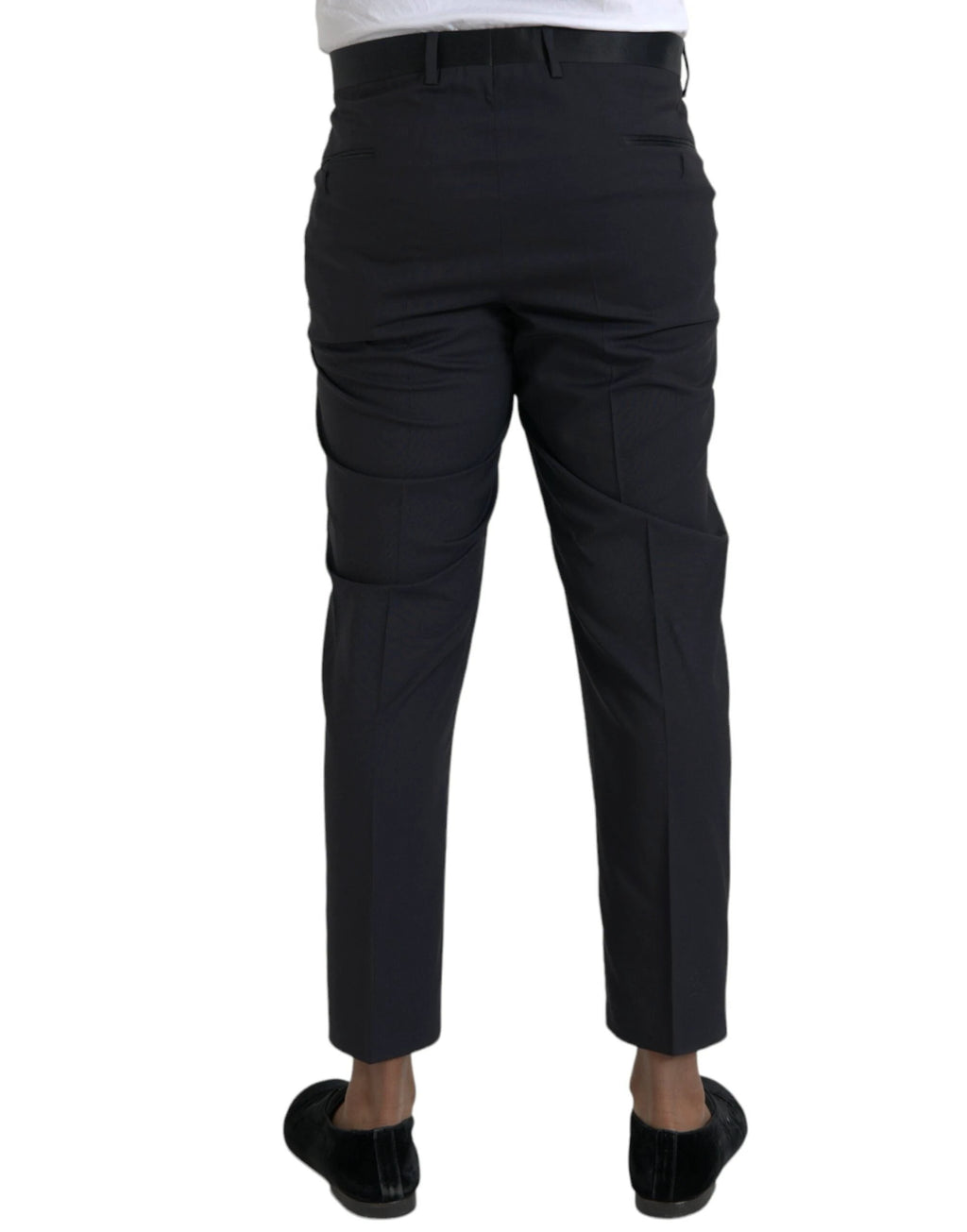 Dolce & Gabbana Blue Wool Men Skinny Dress Pants by Dolce & Gabbana