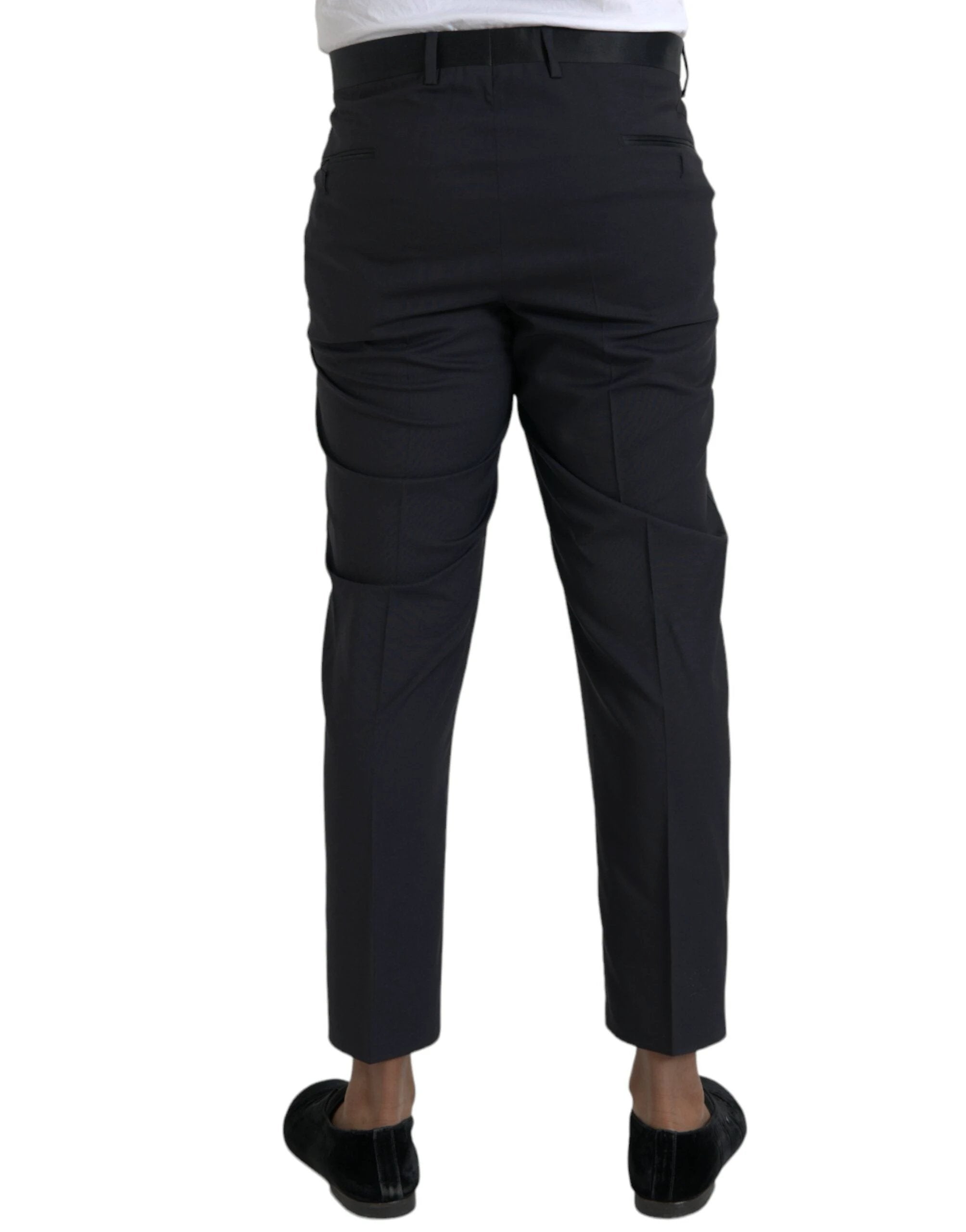 Dolce & Gabbana Blue Wool Men Skinny Dress Pants by Dolce & Gabbana