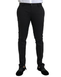 Pantalon habillé skinny en coton stretch noir Dolce &amp; Gabbana
