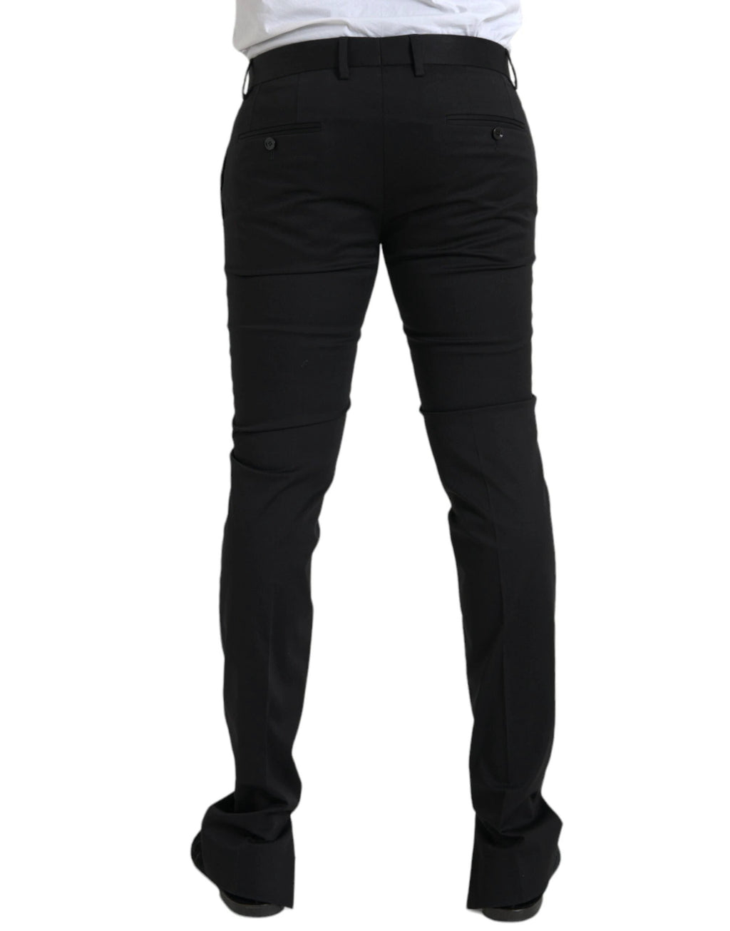 Pantalon habillé skinny en coton stretch noir Dolce &amp; Gabbana
