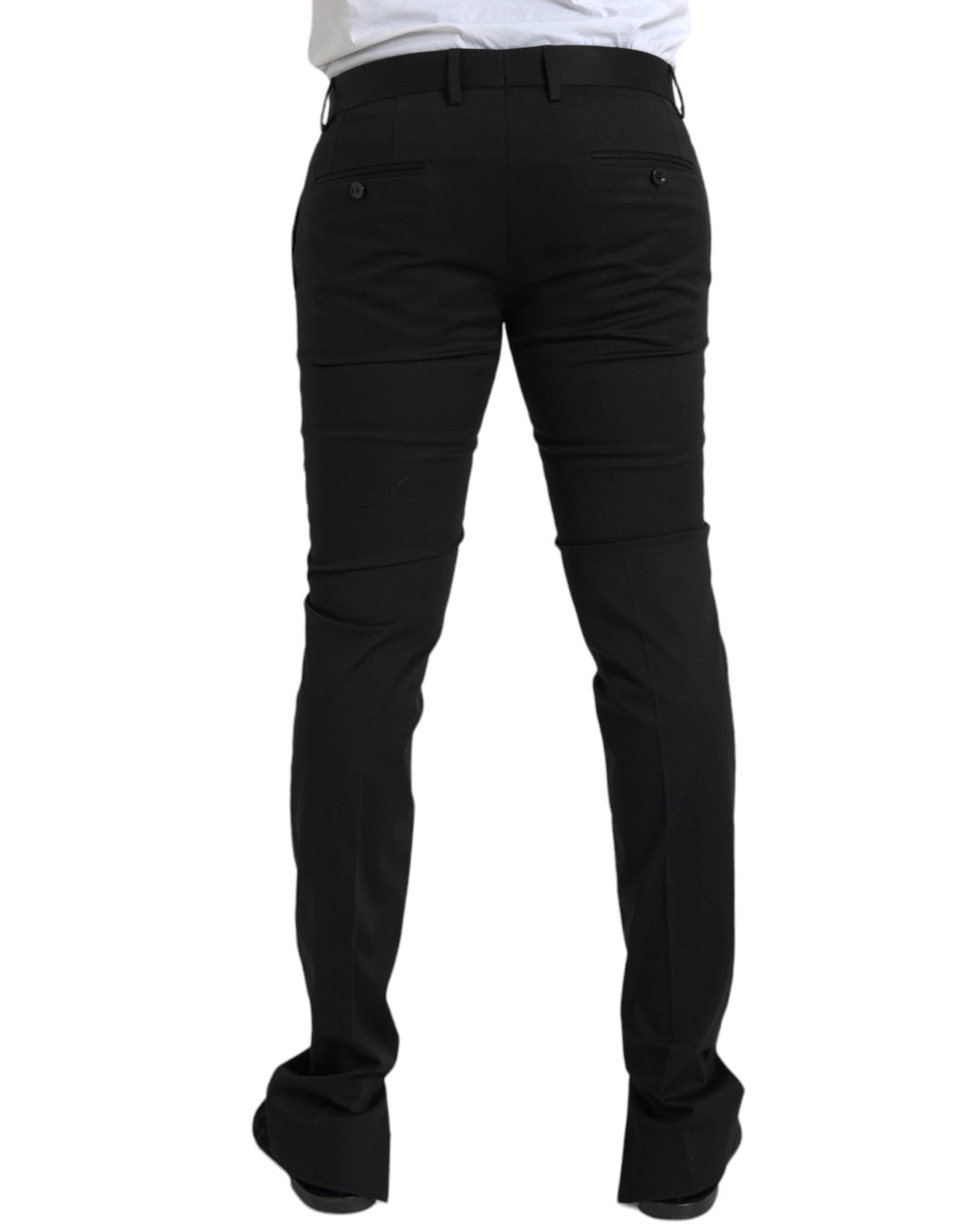 Pantalon habillé skinny en coton stretch noir Dolce &amp; Gabbana