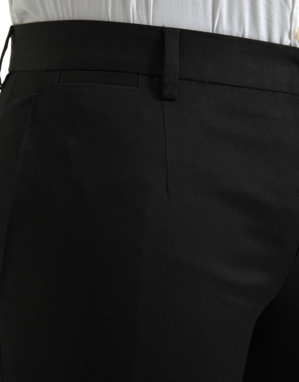 Pantalon habillé skinny en coton stretch noir Dolce &amp; Gabbana