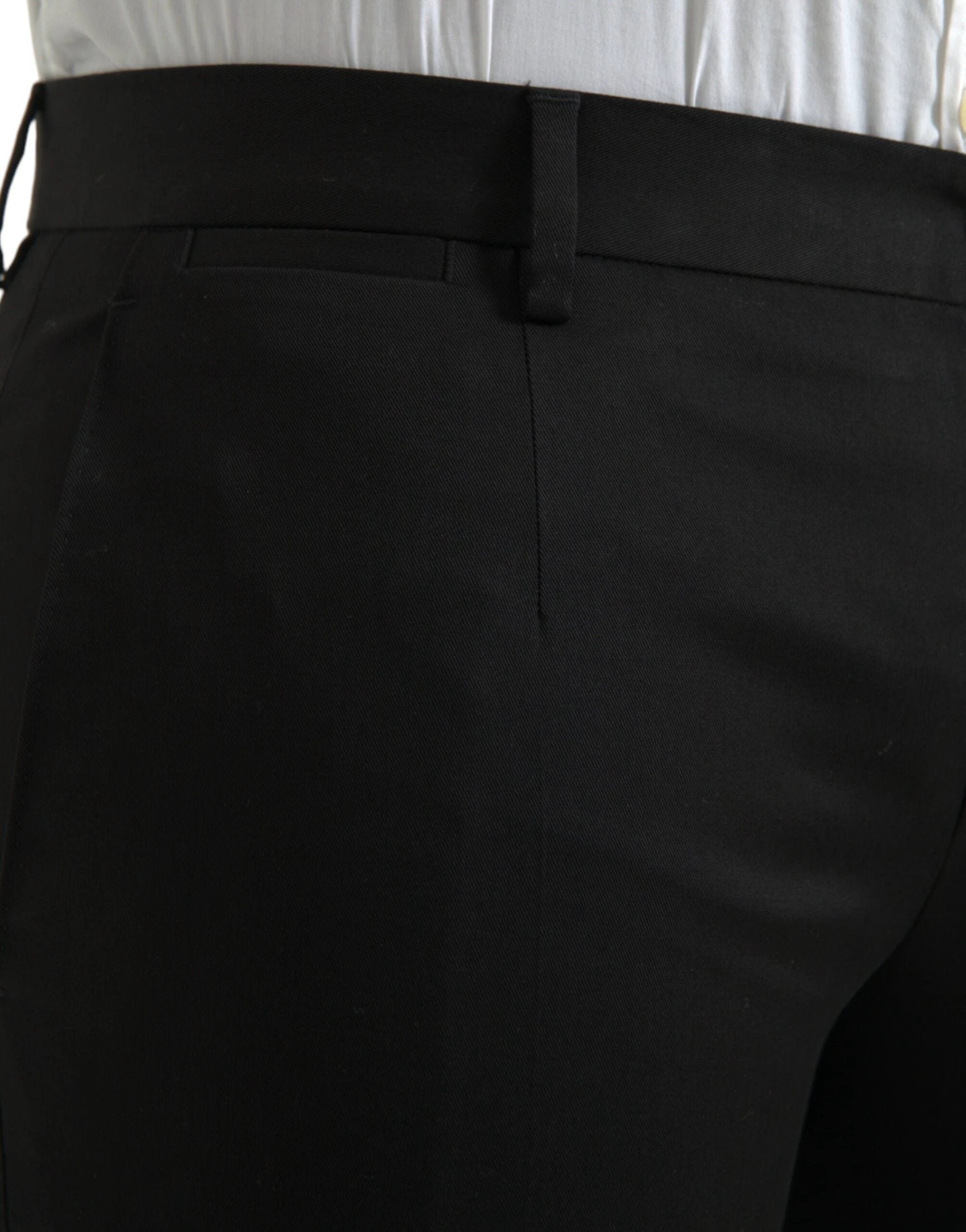 Pantalon habillé skinny en coton stretch noir Dolce &amp; Gabbana