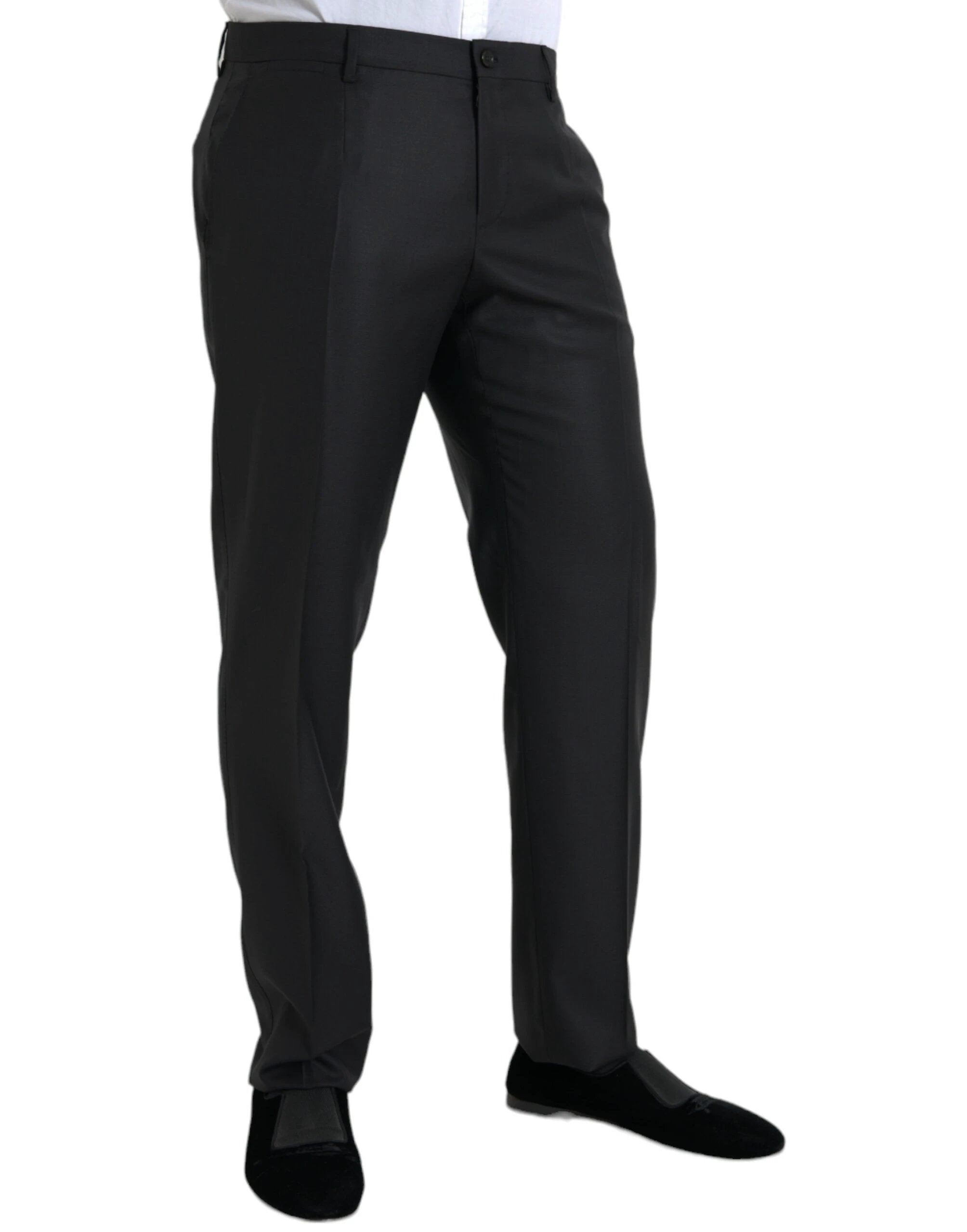 Dolce & Gabbana Black Wool Silk Skinny Dress Pants by Dolce & Gabbana