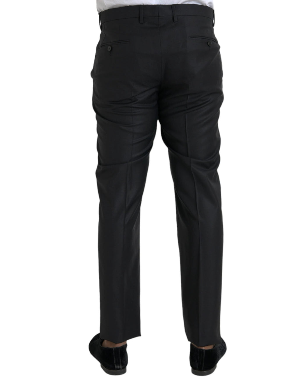 Dolce & Gabbana Black Wool Silk Skinny Dress Pants by Dolce & Gabbana
