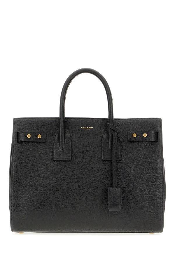 Saint Laurent Black Calf Leather Sac De Jour Handbag by Saint Laurent