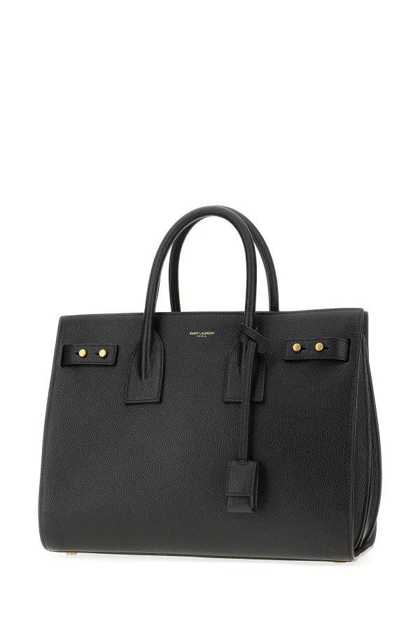 Saint Laurent Black Calf Leather Sac De Jour Handbag by Saint Laurent