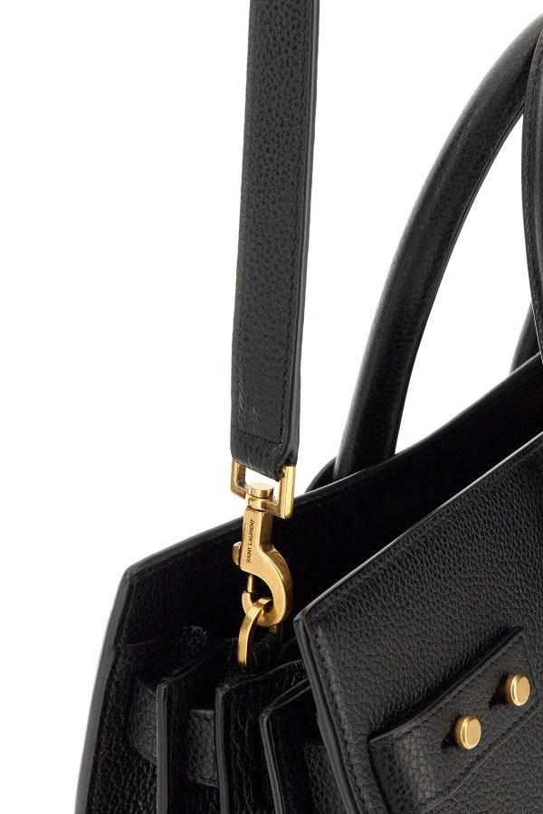 Saint Laurent Black Calf Leather Sac De Jour Handbag by Saint Laurent