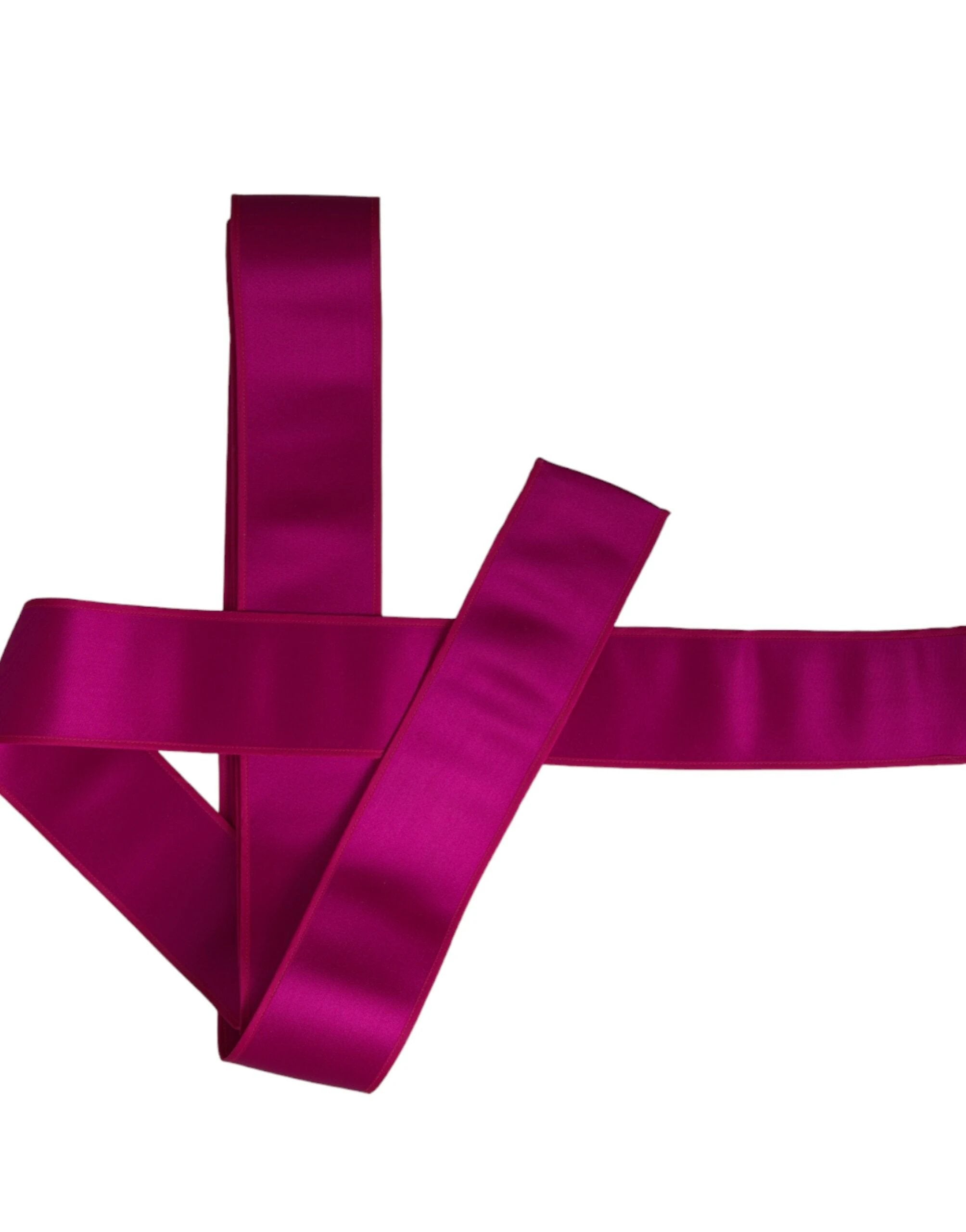 Dolce & Gabbana Fuchsia Pink Silk Waist Women Belt by Dolce & Gabbana