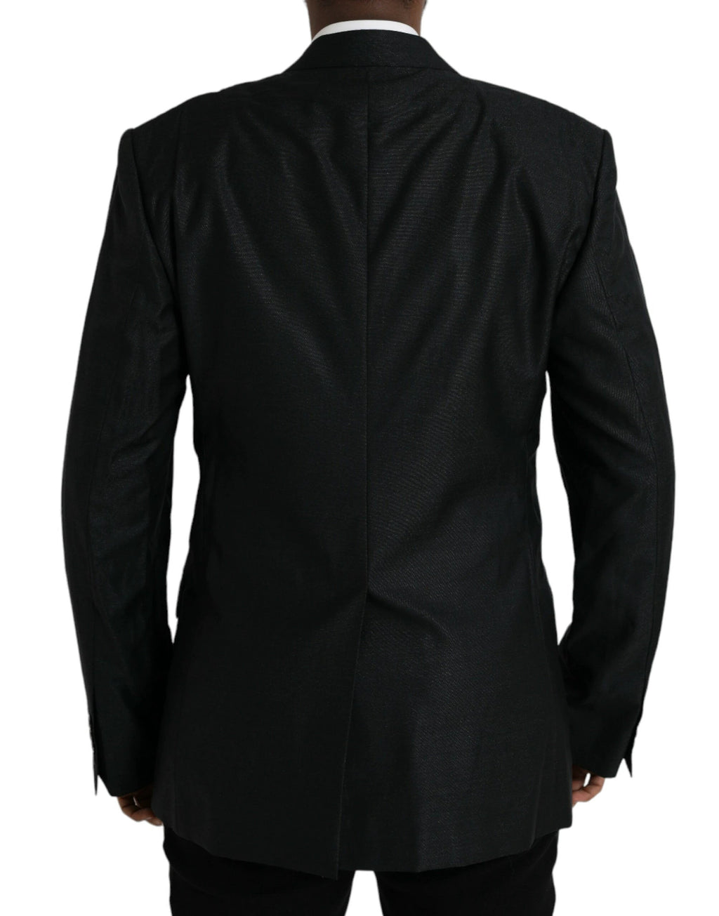 Dolce & Gabbana Black Wool Notch SingleBreasted Coat Blazer by Dolce & Gabbana
