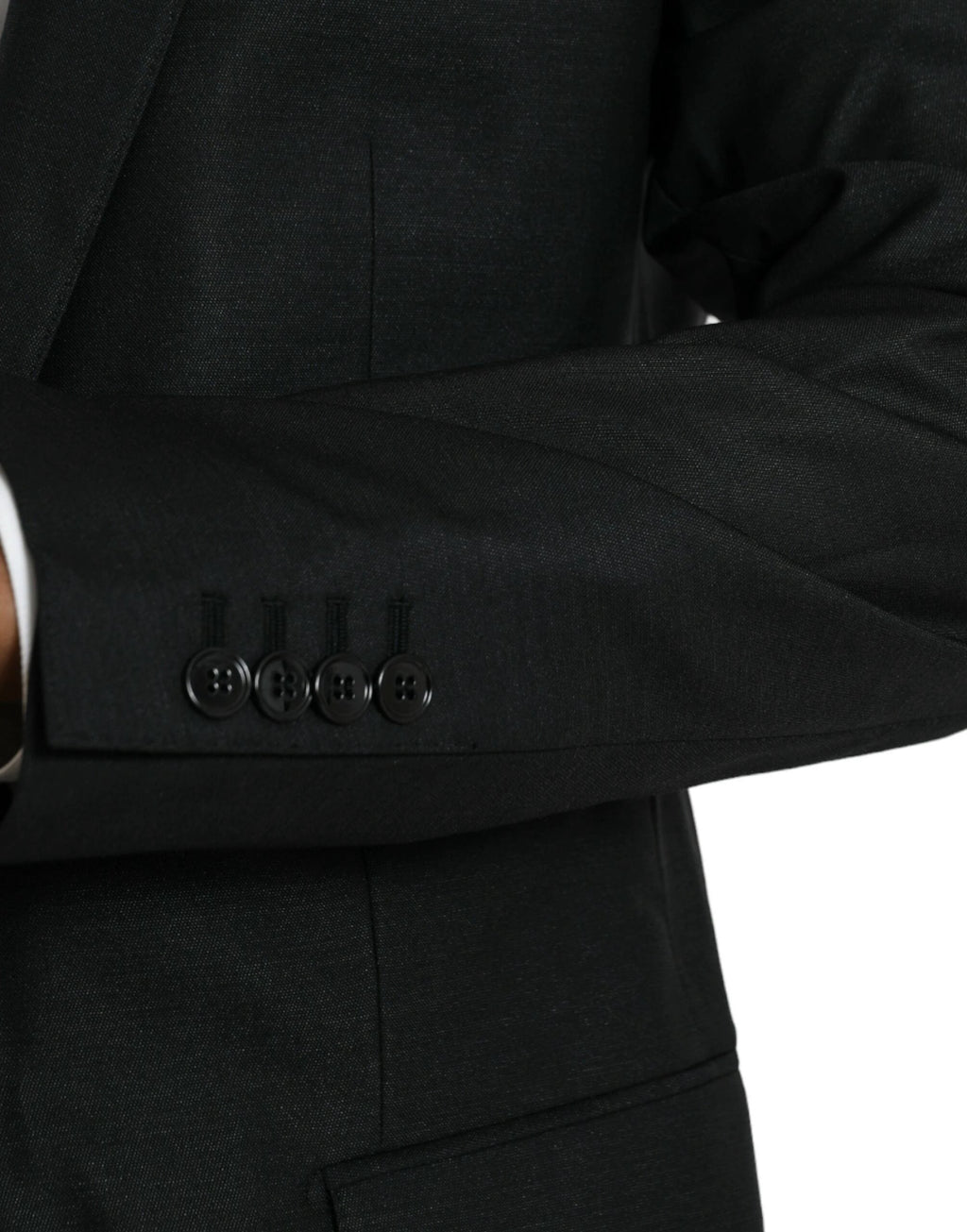 Dolce & Gabbana Black Wool Notch SingleBreasted Coat Blazer by Dolce & Gabbana
