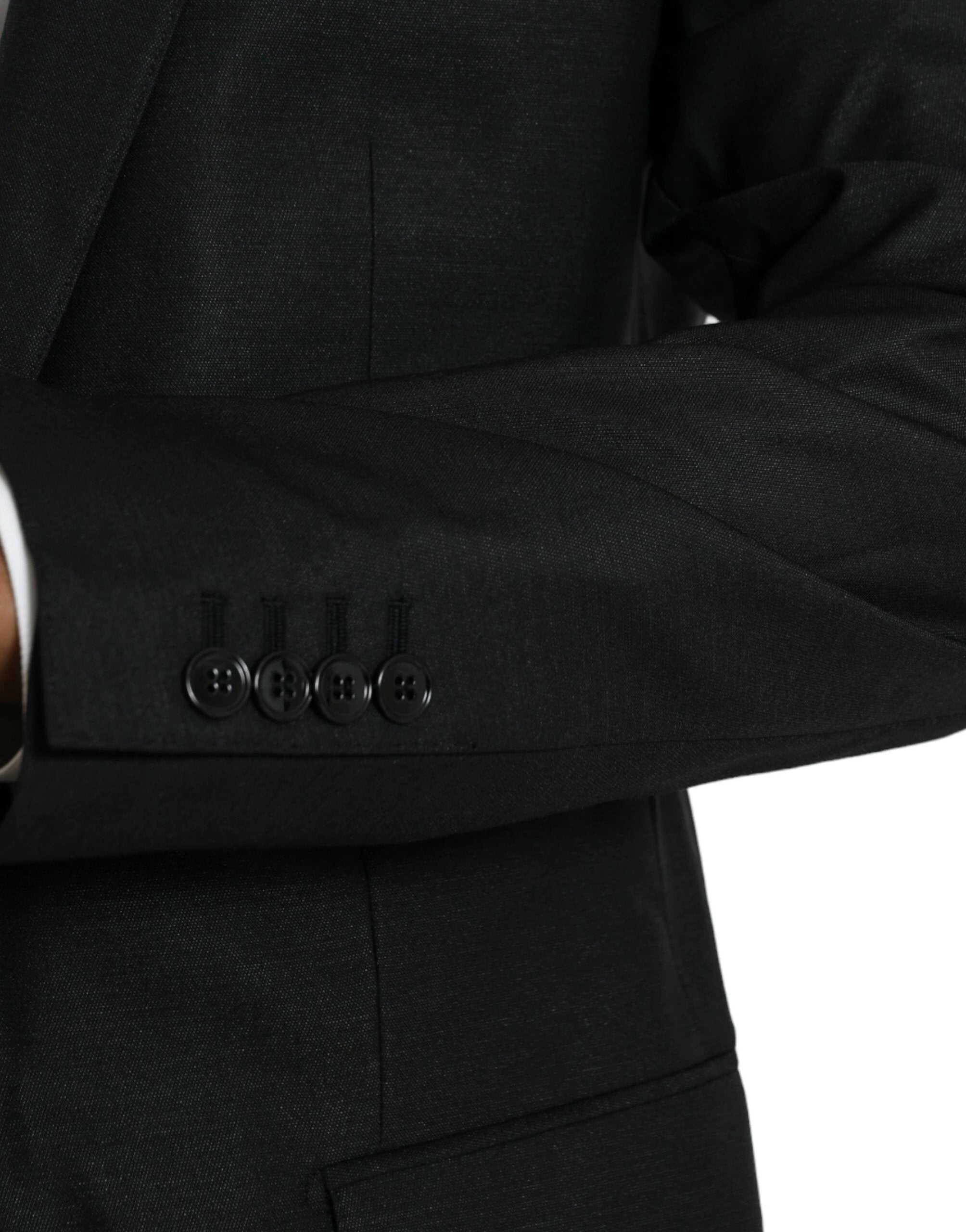 Dolce & Gabbana Black Wool Notch SingleBreasted Coat Blazer by Dolce & Gabbana