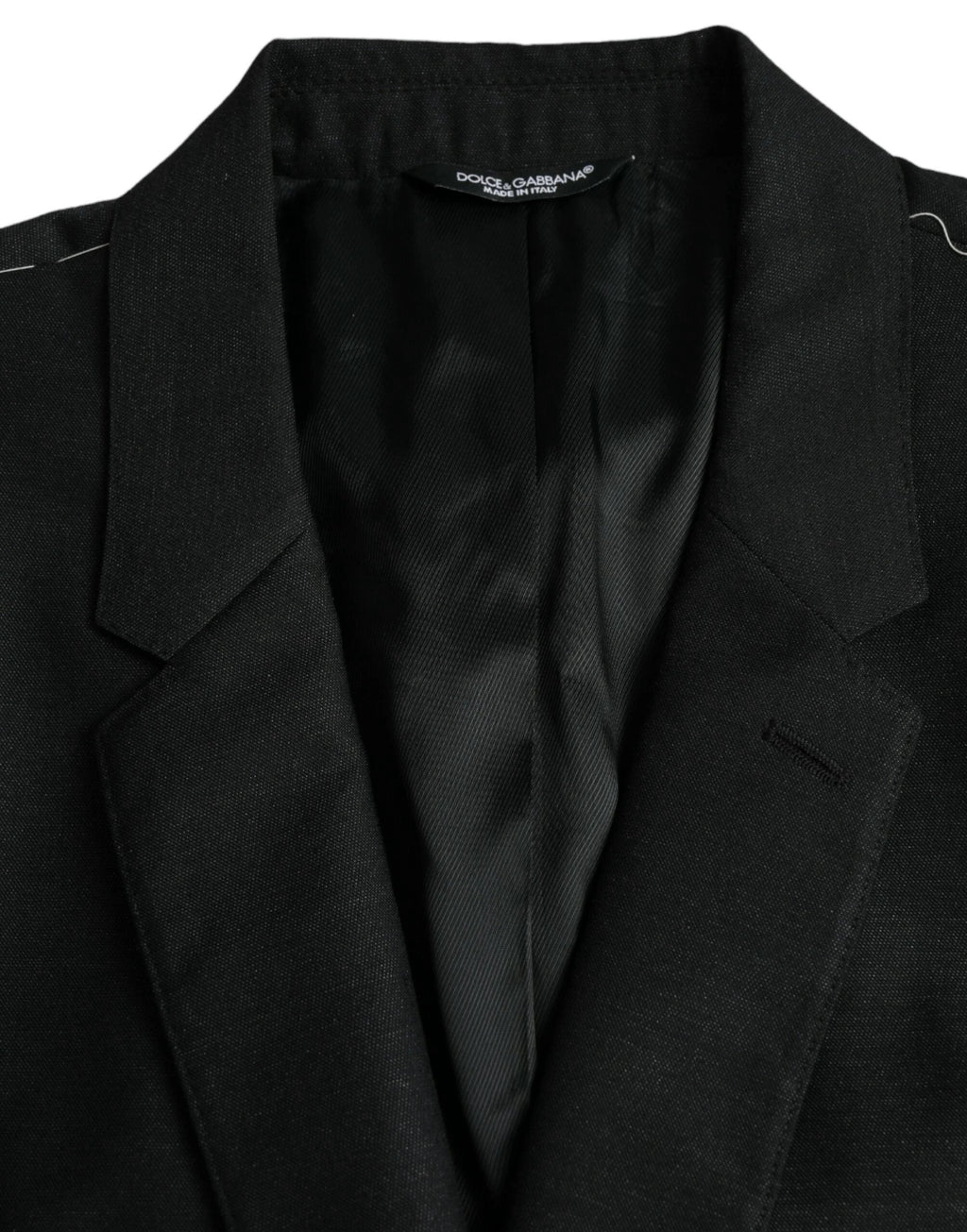 Dolce & Gabbana Black Wool Notch SingleBreasted Coat Blazer by Dolce & Gabbana