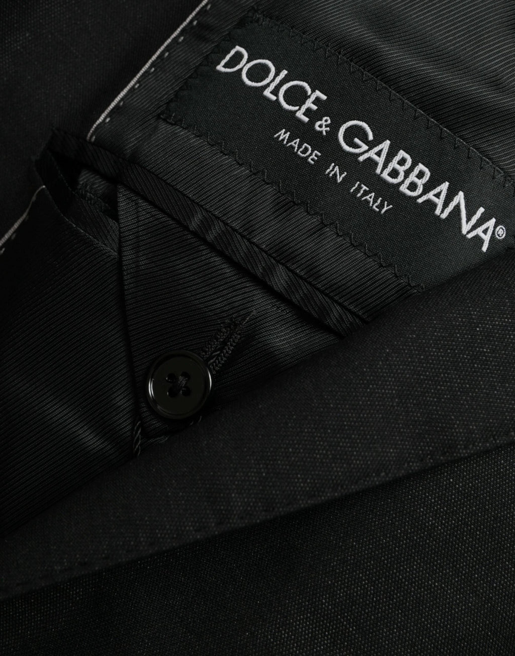 Dolce & Gabbana Black Wool Notch SingleBreasted Coat Blazer by Dolce & Gabbana