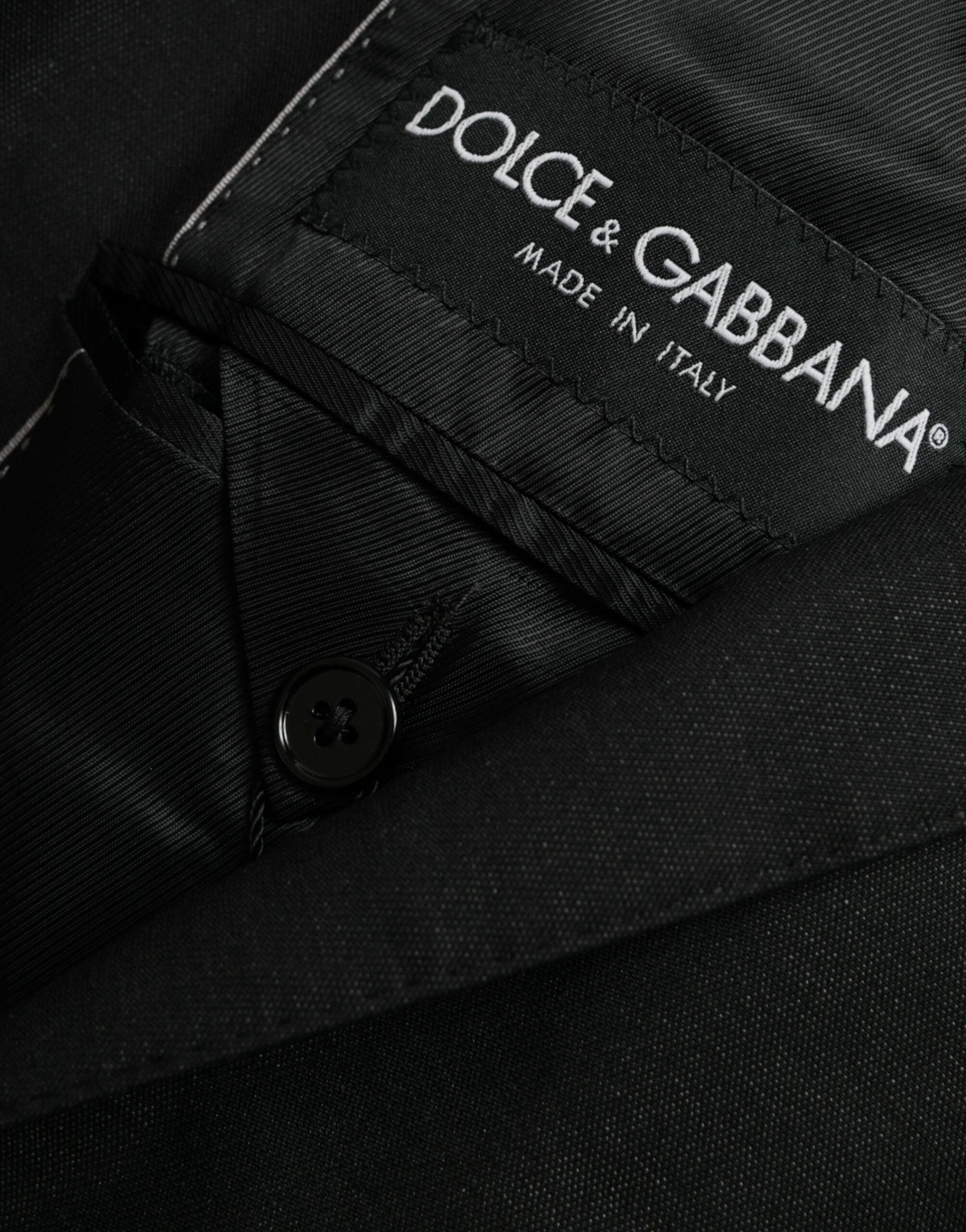 Dolce & Gabbana Black Wool Notch SingleBreasted Coat Blazer by Dolce & Gabbana
