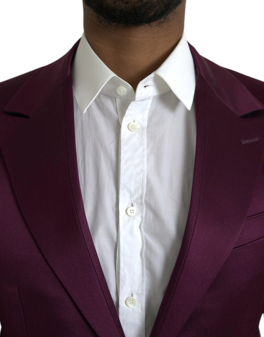 Dolce & Gabbana Maroon Silk Single Breasted Coat Blazer by Dolce & Gabbana