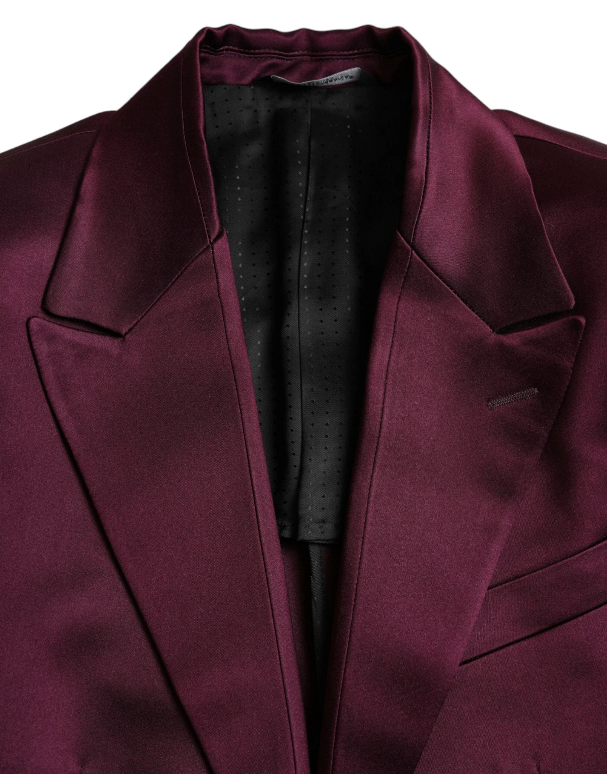 Dolce & Gabbana Maroon Silk Single Breasted Coat Blazer by Dolce & Gabbana