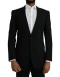 Dolce & Gabbana Black Wool Peak Single Breasted Coat Blazer by Dolce & Gabbana