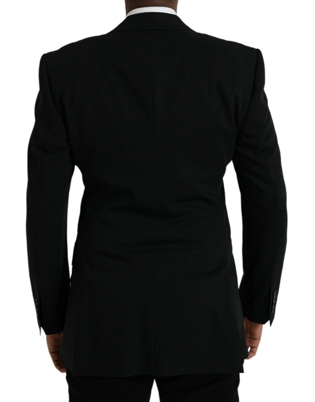 Dolce & Gabbana Black Wool Peak Single Breasted Coat Blazer by Dolce & Gabbana