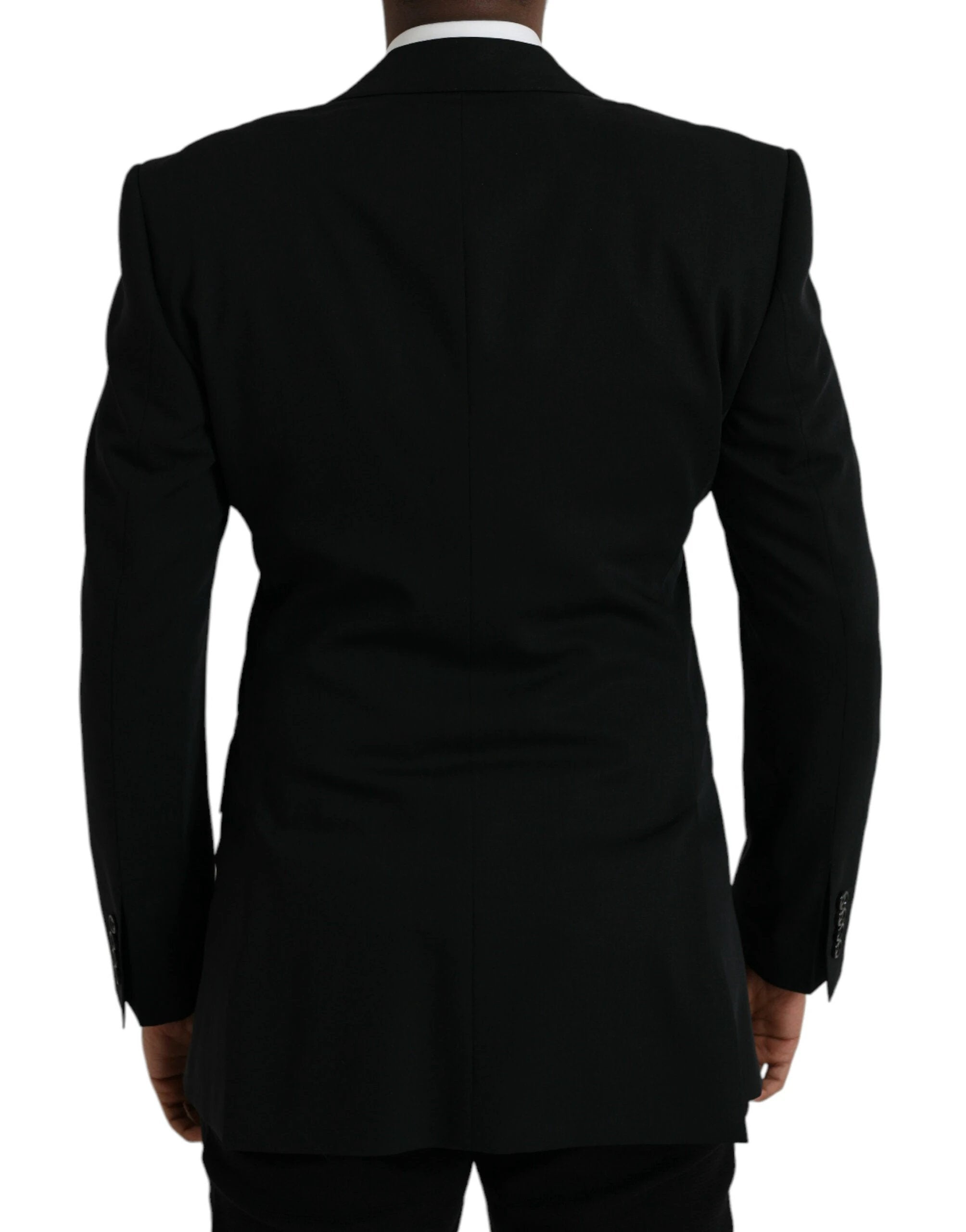 Dolce & Gabbana Black Wool Peak Single Breasted Coat Blazer by Dolce & Gabbana