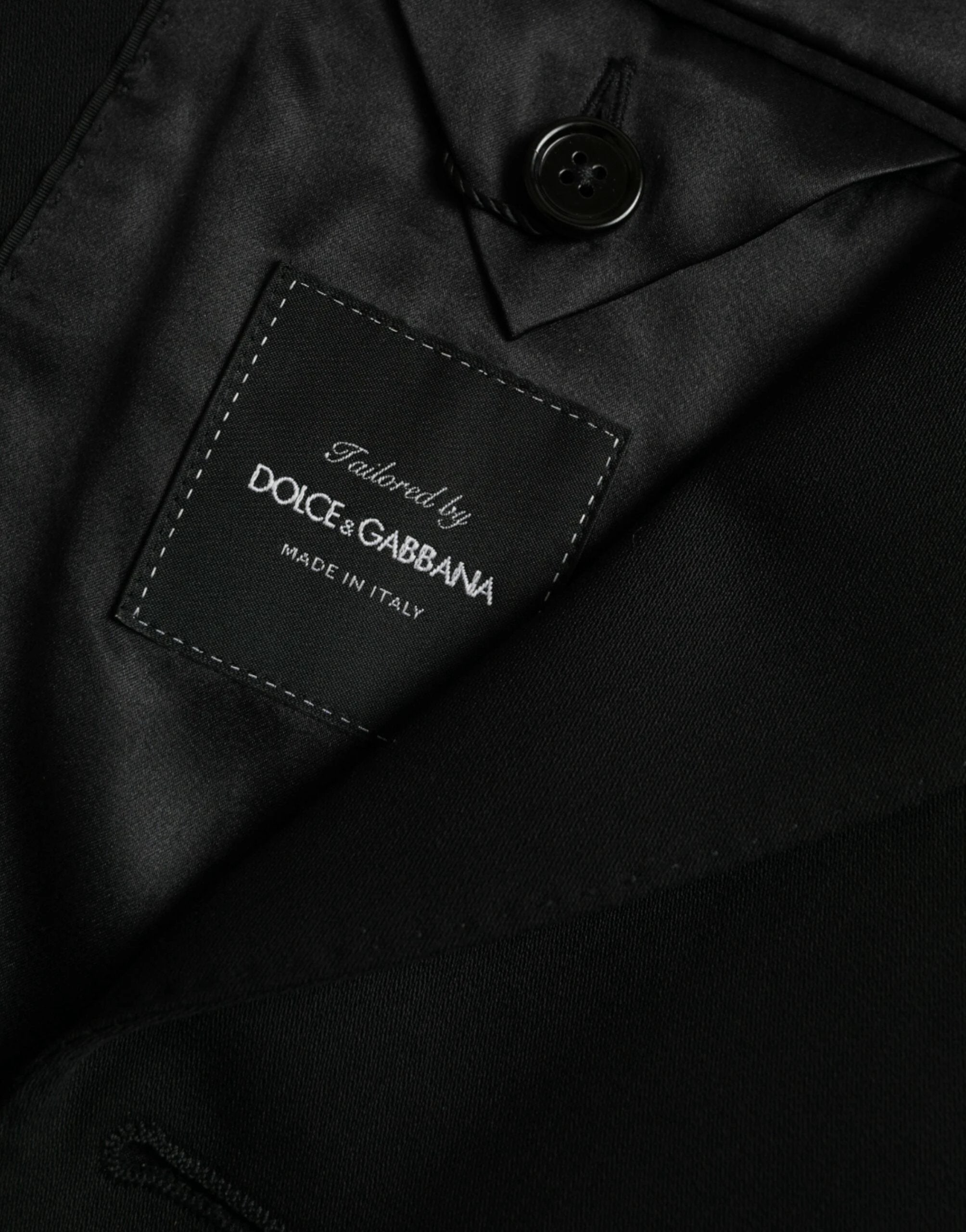 Dolce & Gabbana Black Wool Peak Single Breasted Coat Blazer by Dolce & Gabbana