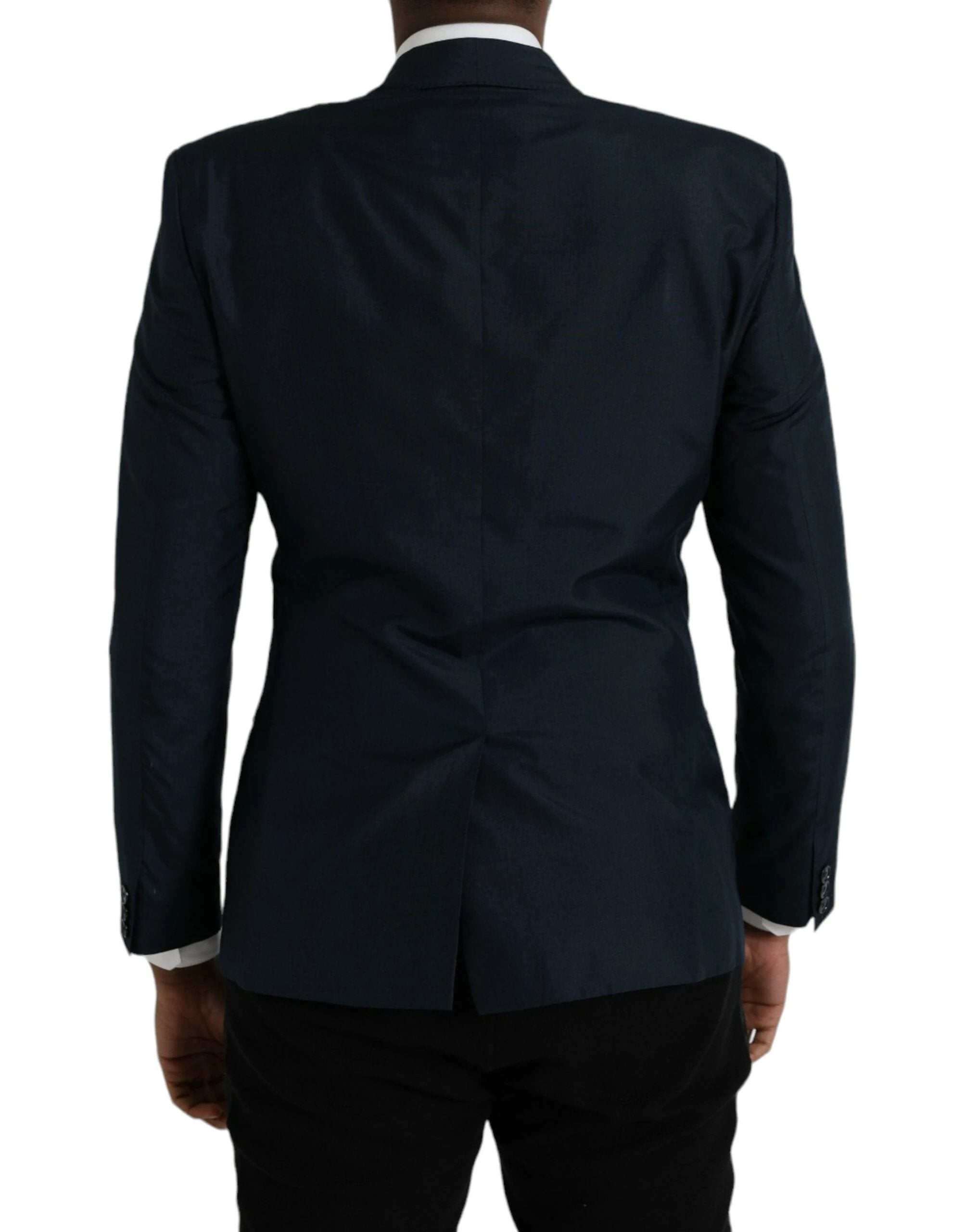Dolce & Gabbana Blue GOLD Notch Single Breasted Coat Blazer by Dolce & Gabbana