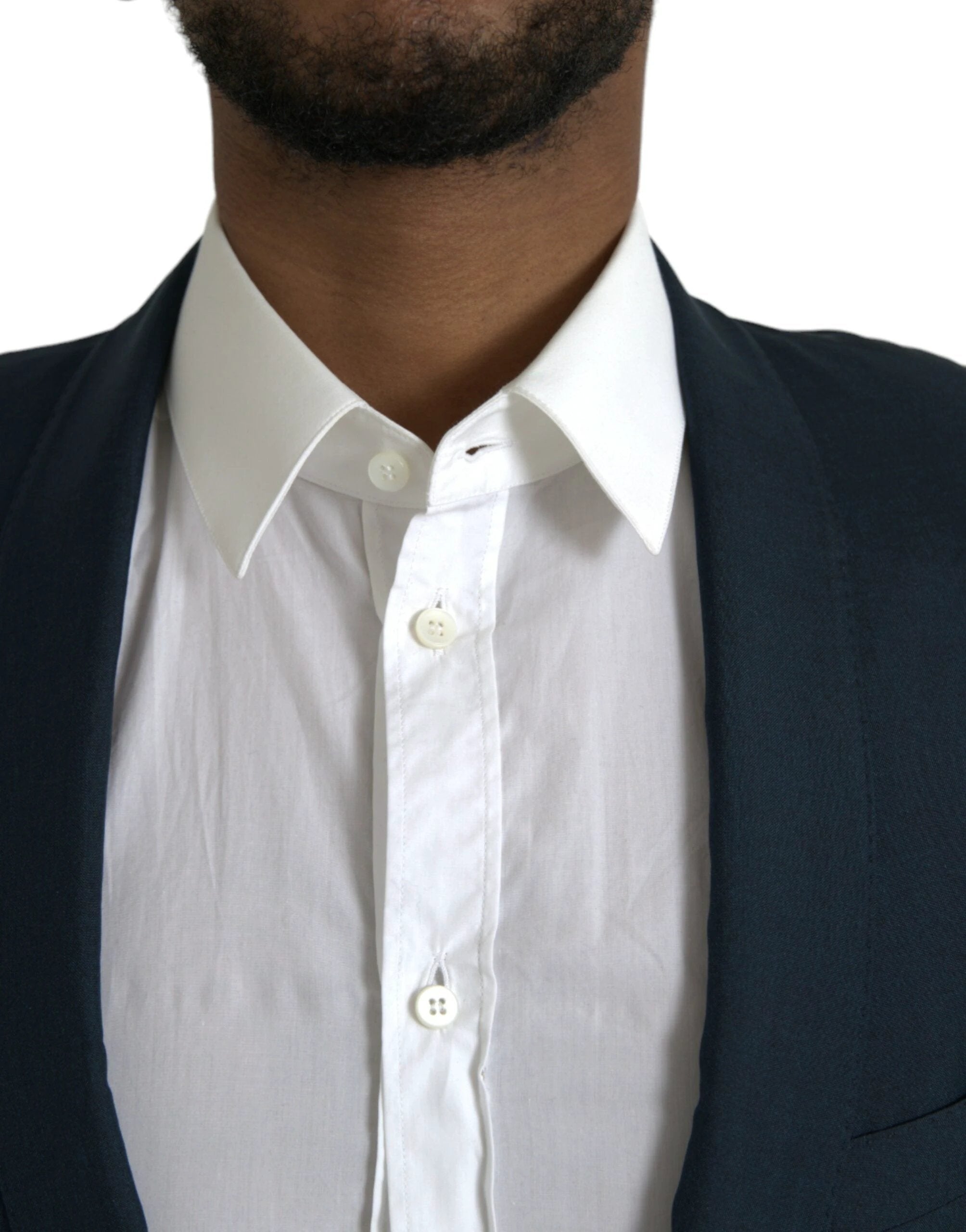 Dolce & Gabbana Blue GOLD Notch Single Breasted Coat Blazer by Dolce & Gabbana