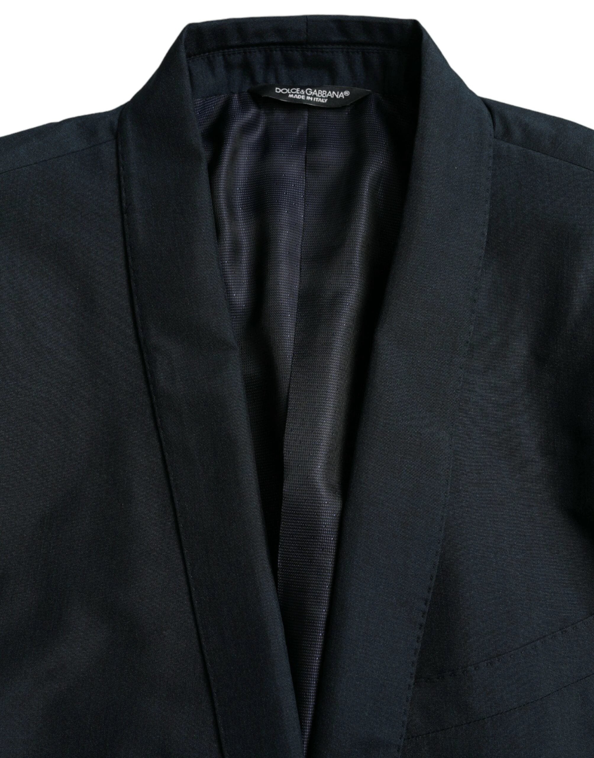 Dolce & Gabbana Blue GOLD Notch Single Breasted Coat Blazer by Dolce & Gabbana