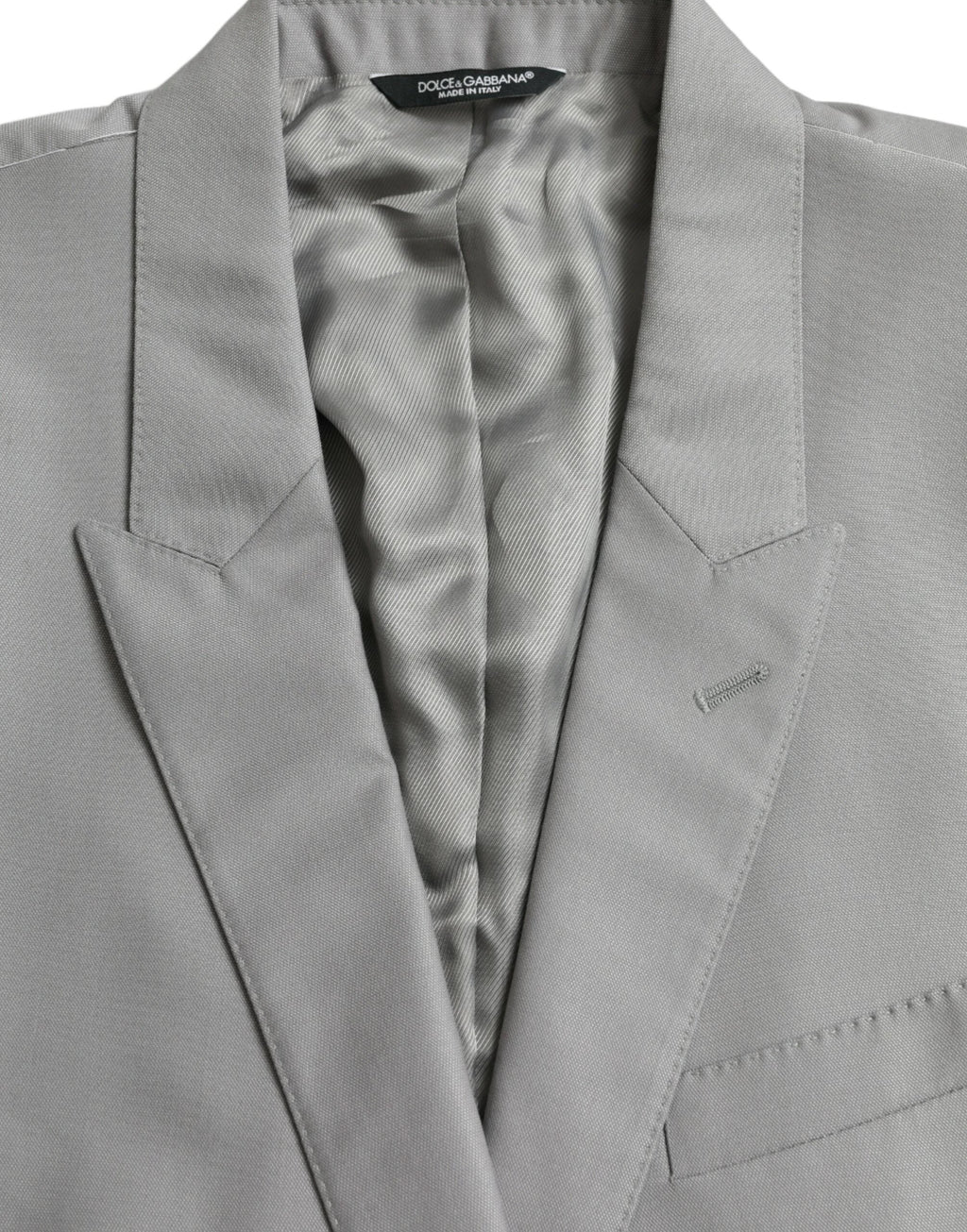 Dolce & Gabbana Gray Wool Peak Single Breasted Coat Blazer by Dolce & Gabbana