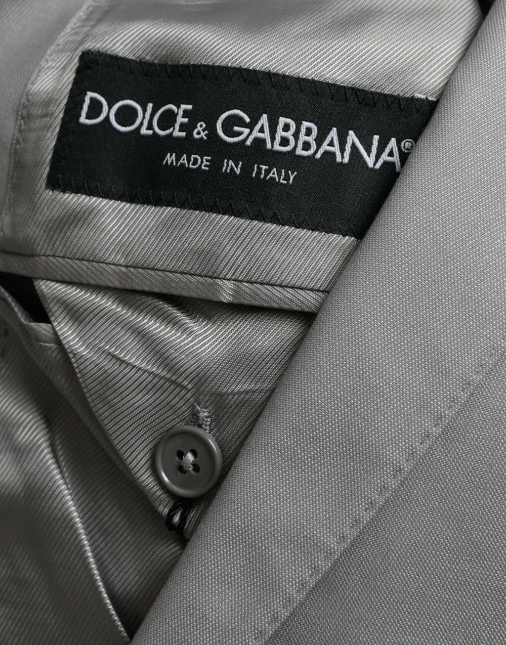 Dolce & Gabbana Gray Wool Peak Single Breasted Coat Blazer by Dolce & Gabbana