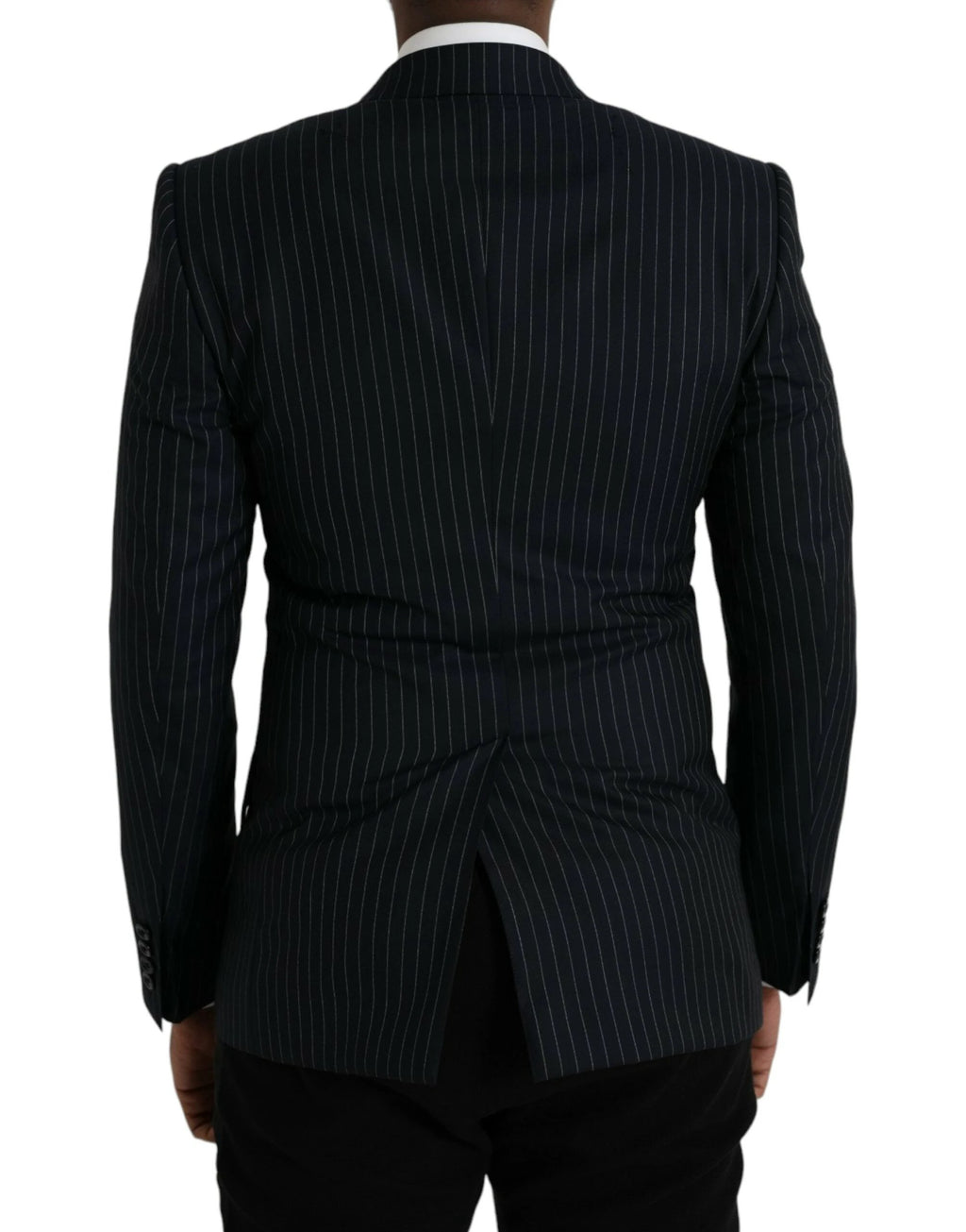 Dolce & Gabbana Black Stripe SICILIA Double Breasted Coat Blazer by Dolce & Gabbana