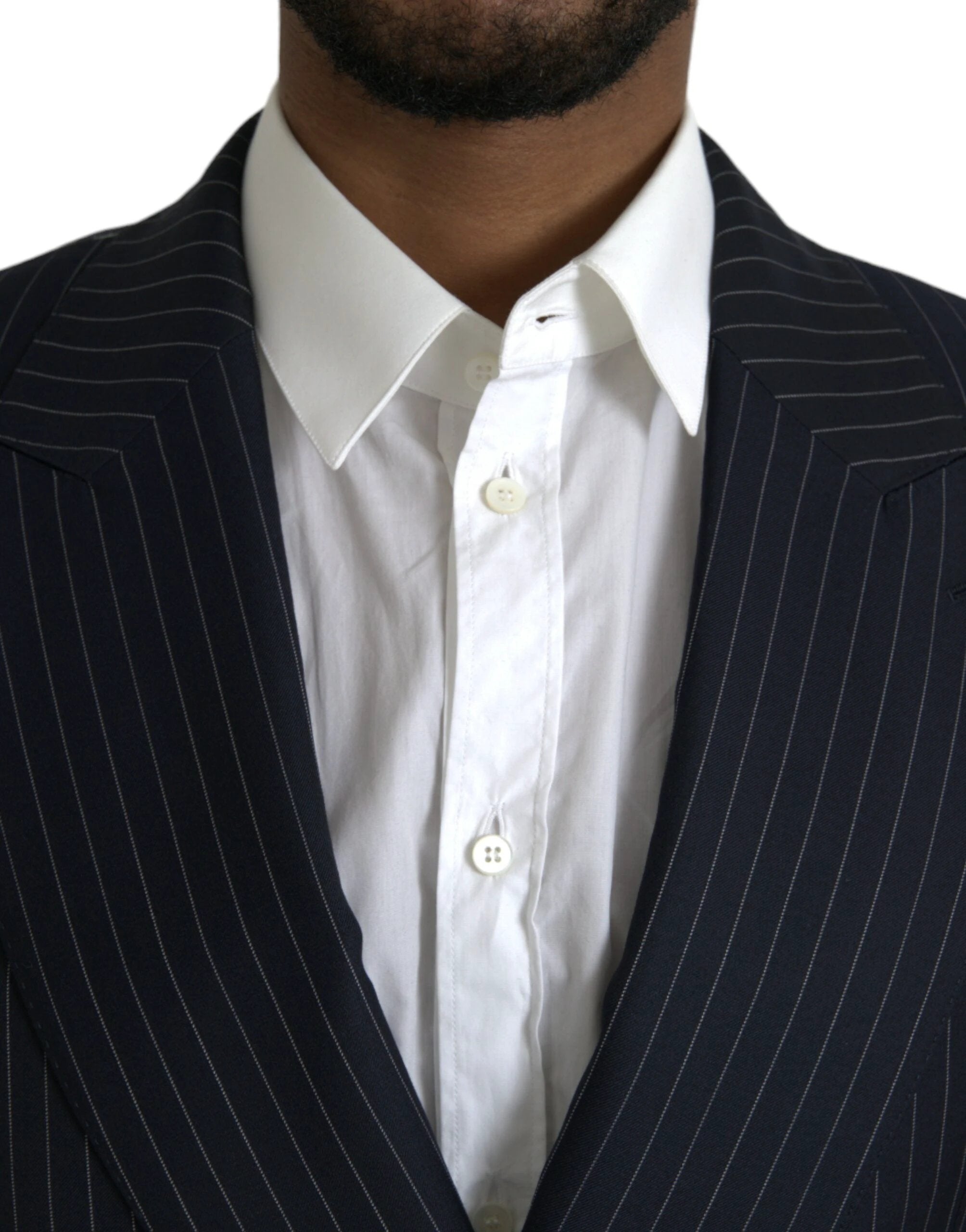 Dolce & Gabbana Black Stripe SICILIA Double Breasted Coat Blazer by Dolce & Gabbana