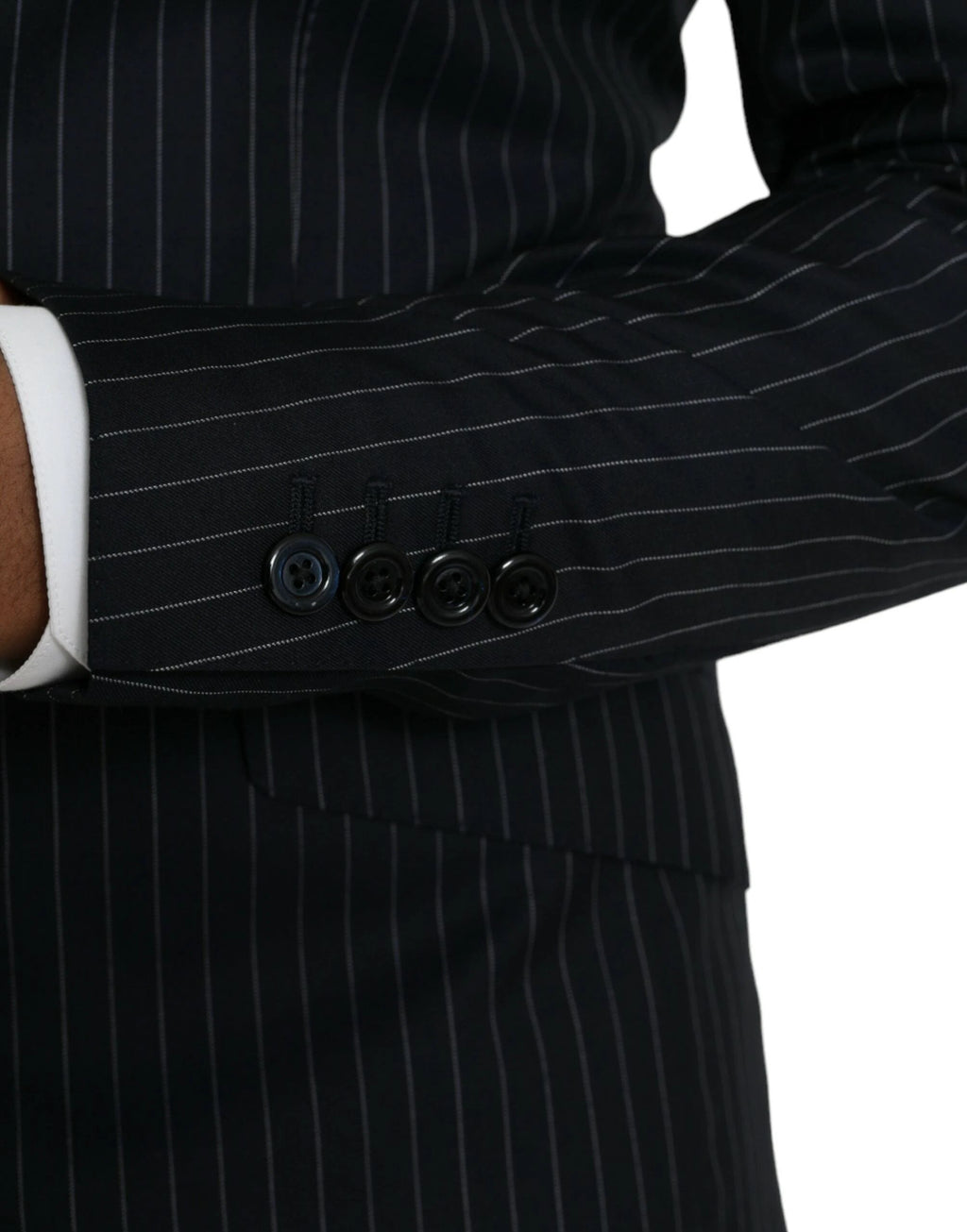 Dolce & Gabbana Black Stripe SICILIA Double Breasted Coat Blazer by Dolce & Gabbana