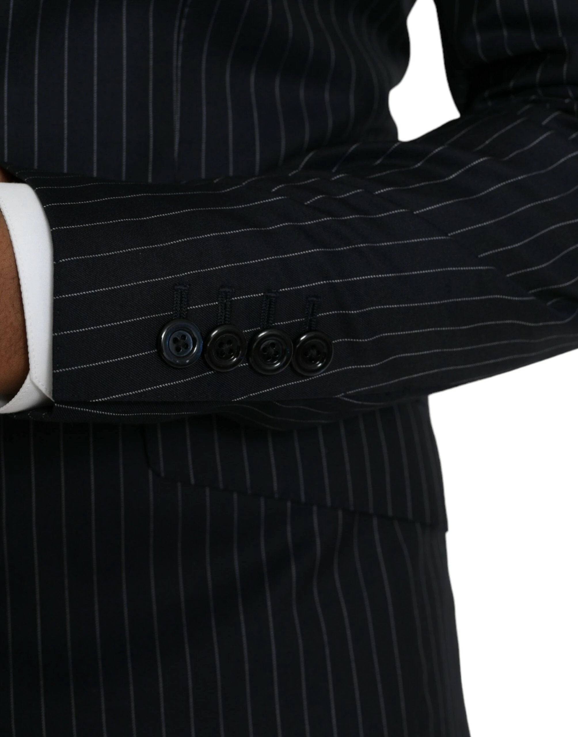 Dolce & Gabbana Black Stripe SICILIA Double Breasted Coat Blazer by Dolce & Gabbana