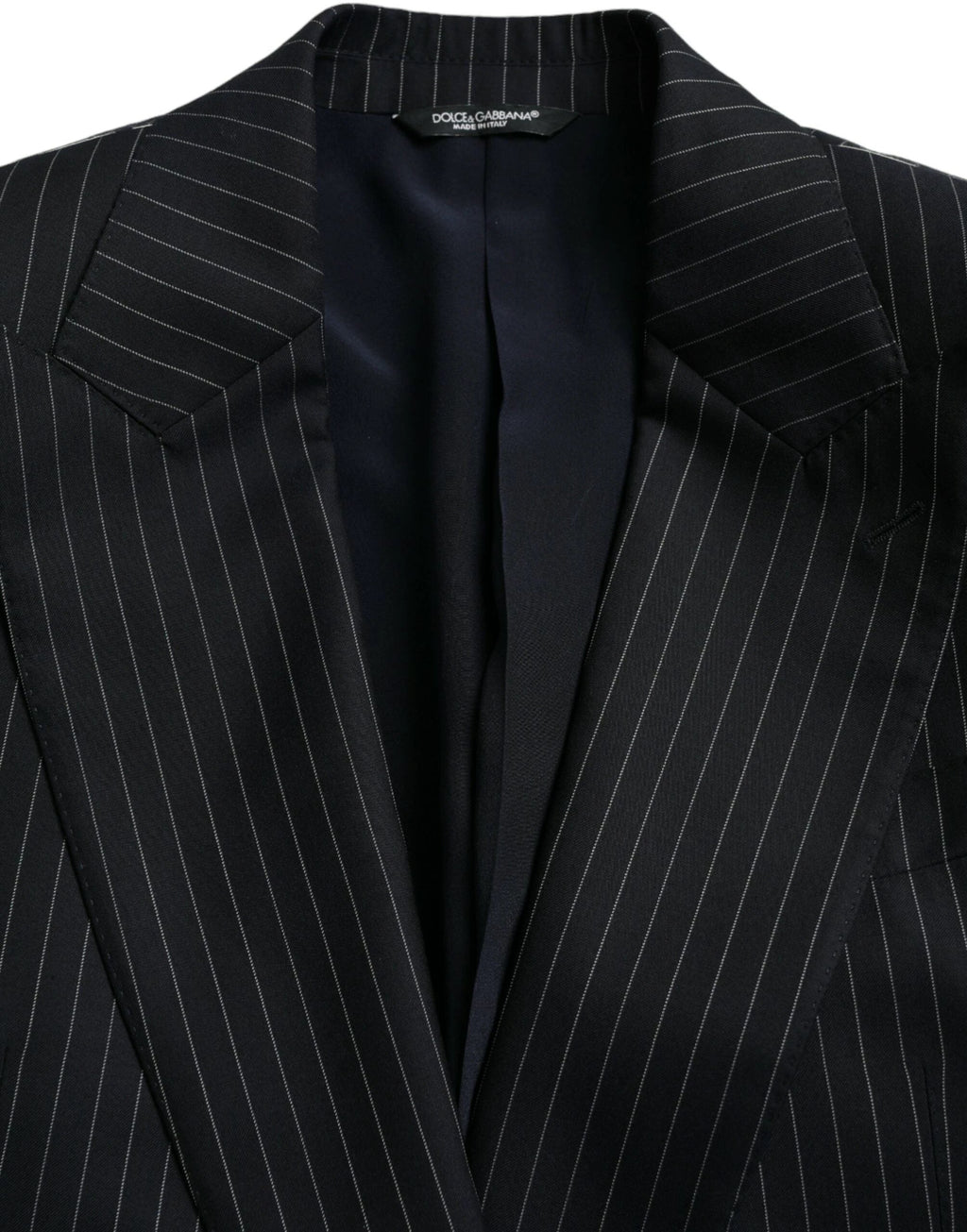 Dolce & Gabbana Black Stripe SICILIA Double Breasted Coat Blazer by Dolce & Gabbana