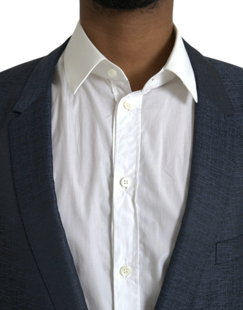 Dolce & Gabbana Blue Wool GOLD Single Breasted Coat Blazer by Dolce & Gabbana