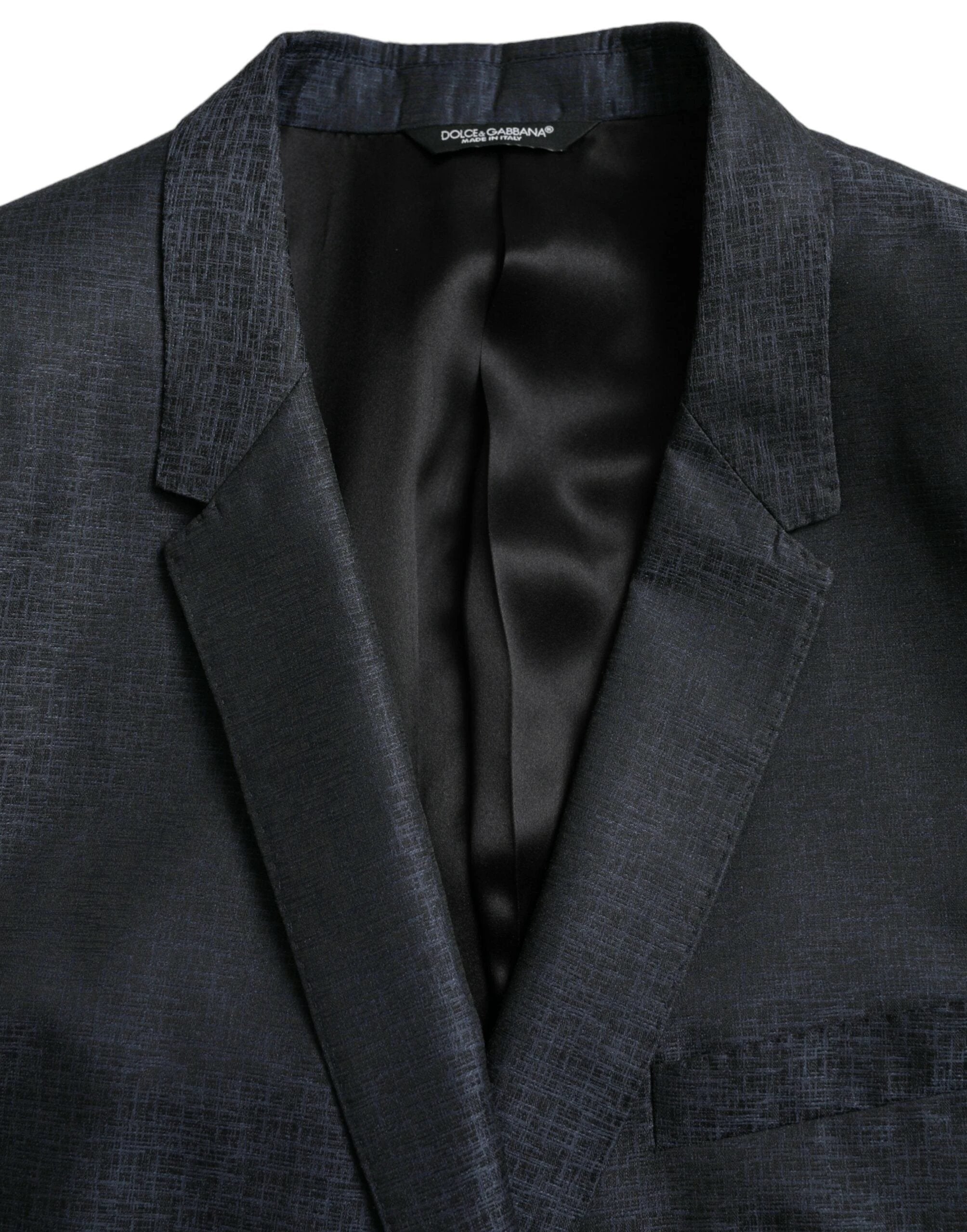 Dolce & Gabbana Blue Wool GOLD Single Breasted Coat Blazer by Dolce & Gabbana