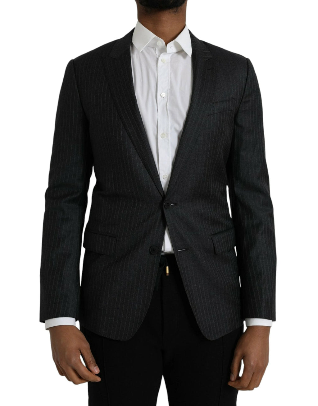 Dolce & Gabbana Black Stripe MARTINI Single Breasted Coat Blazer by Dolce & Gabbana