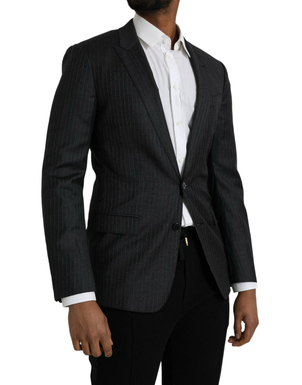 Dolce & Gabbana Black Stripe MARTINI Single Breasted Coat Blazer by Dolce & Gabbana