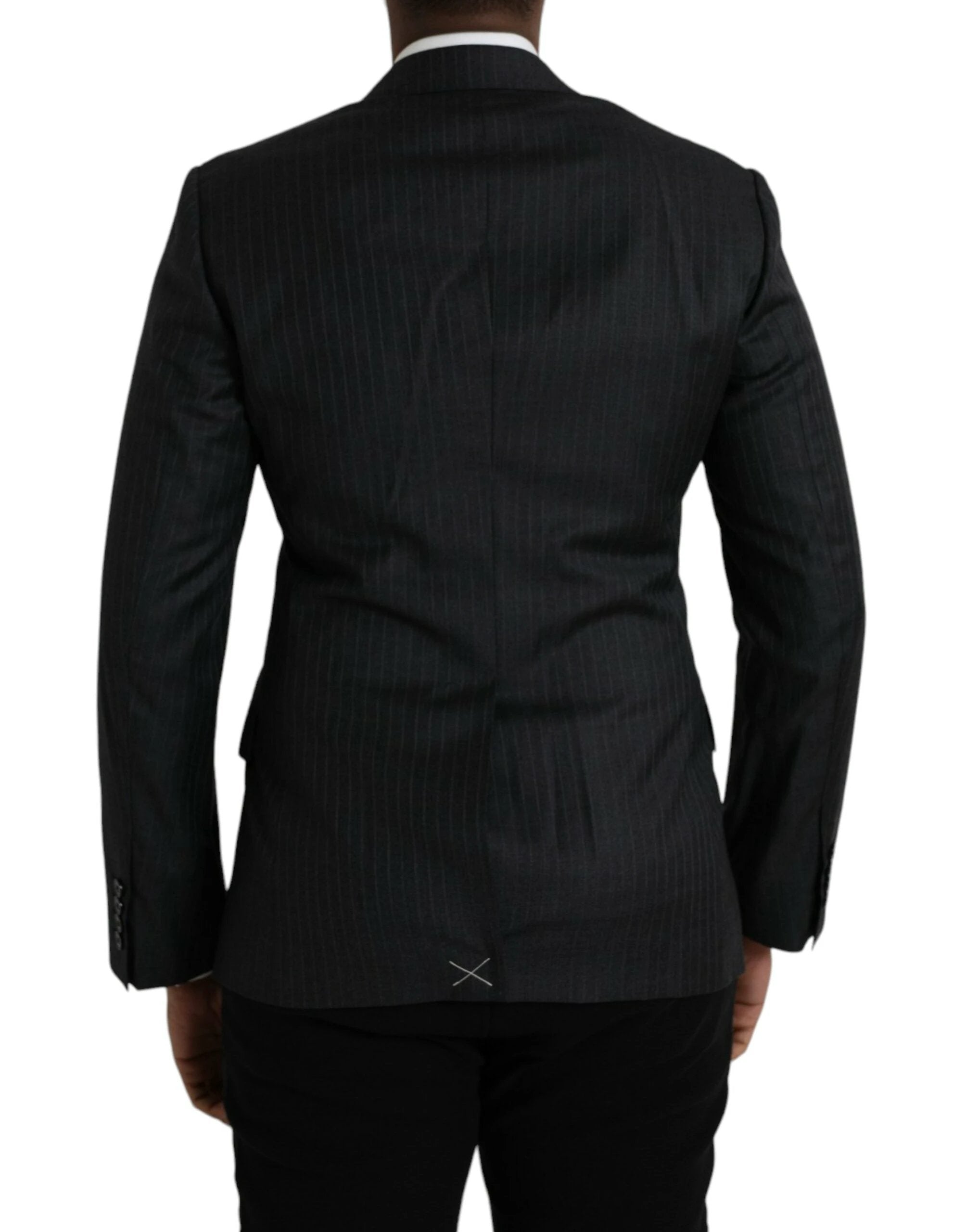 Dolce & Gabbana Black Stripe MARTINI Single Breasted Coat Blazer by Dolce & Gabbana
