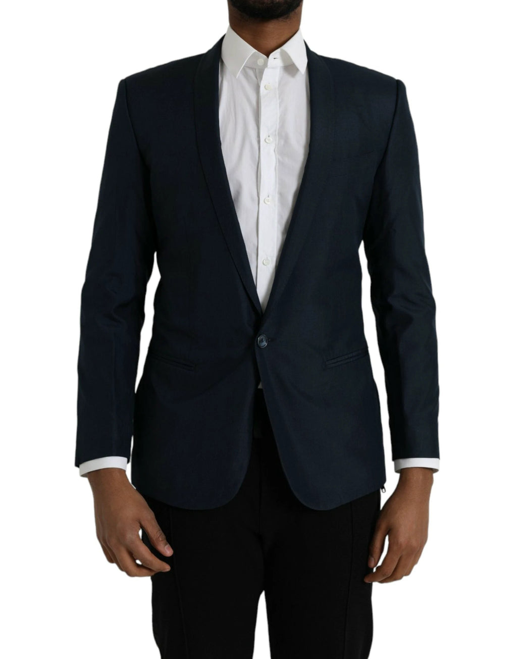 Dolce & Gabbana Blue MARTINI Shawl Single Breasted Blazer by Dolce & Gabbana