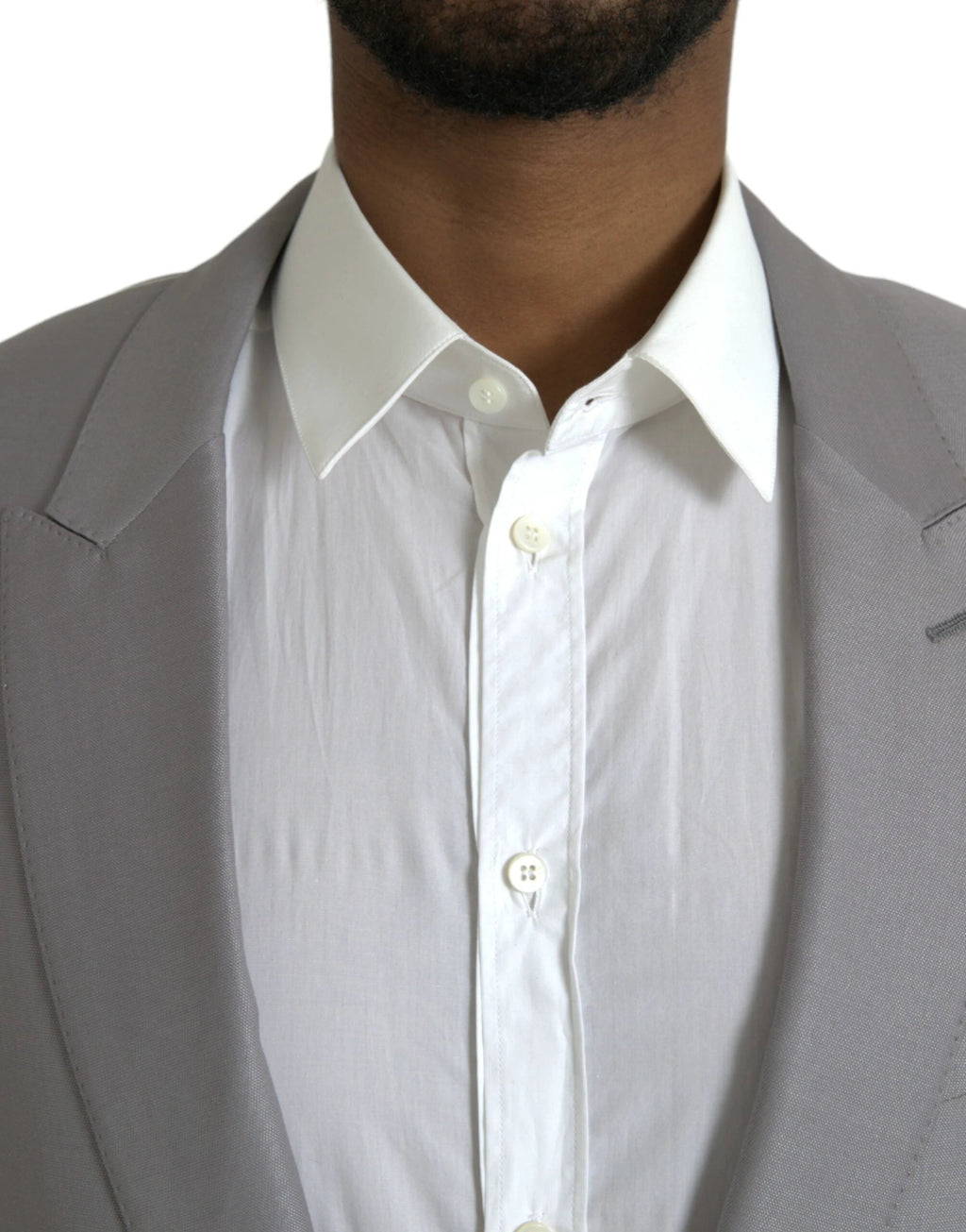 Dolce & Gabbana Gray Wool Peak Single Breasted Coat Blazer by Dolce & Gabbana