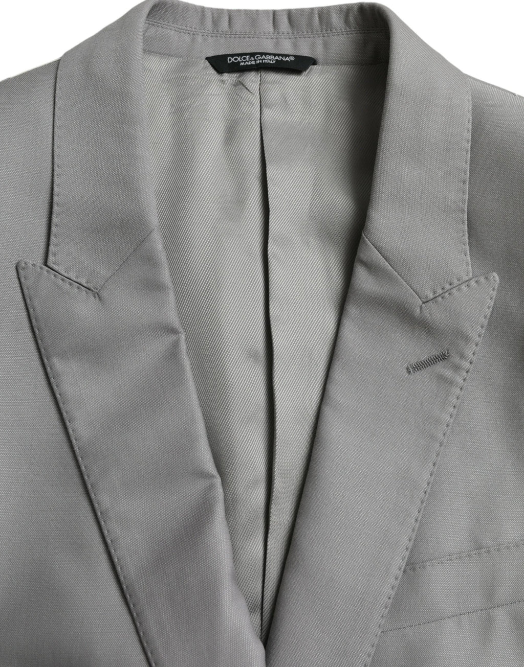 Dolce & Gabbana Gray Wool Peak Single Breasted Coat Blazer by Dolce & Gabbana