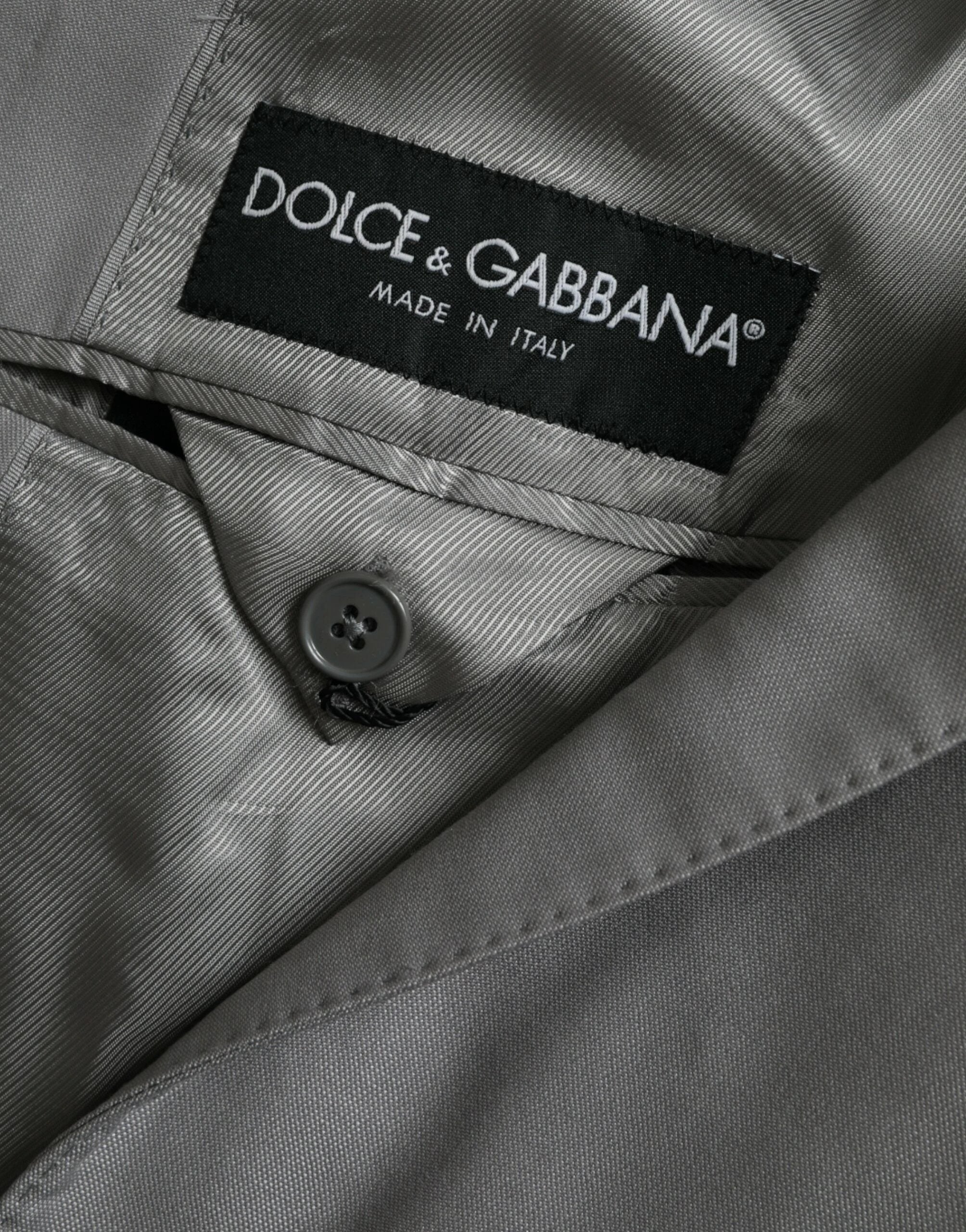 Dolce & Gabbana Gray Wool Peak Single Breasted Coat Blazer by Dolce & Gabbana