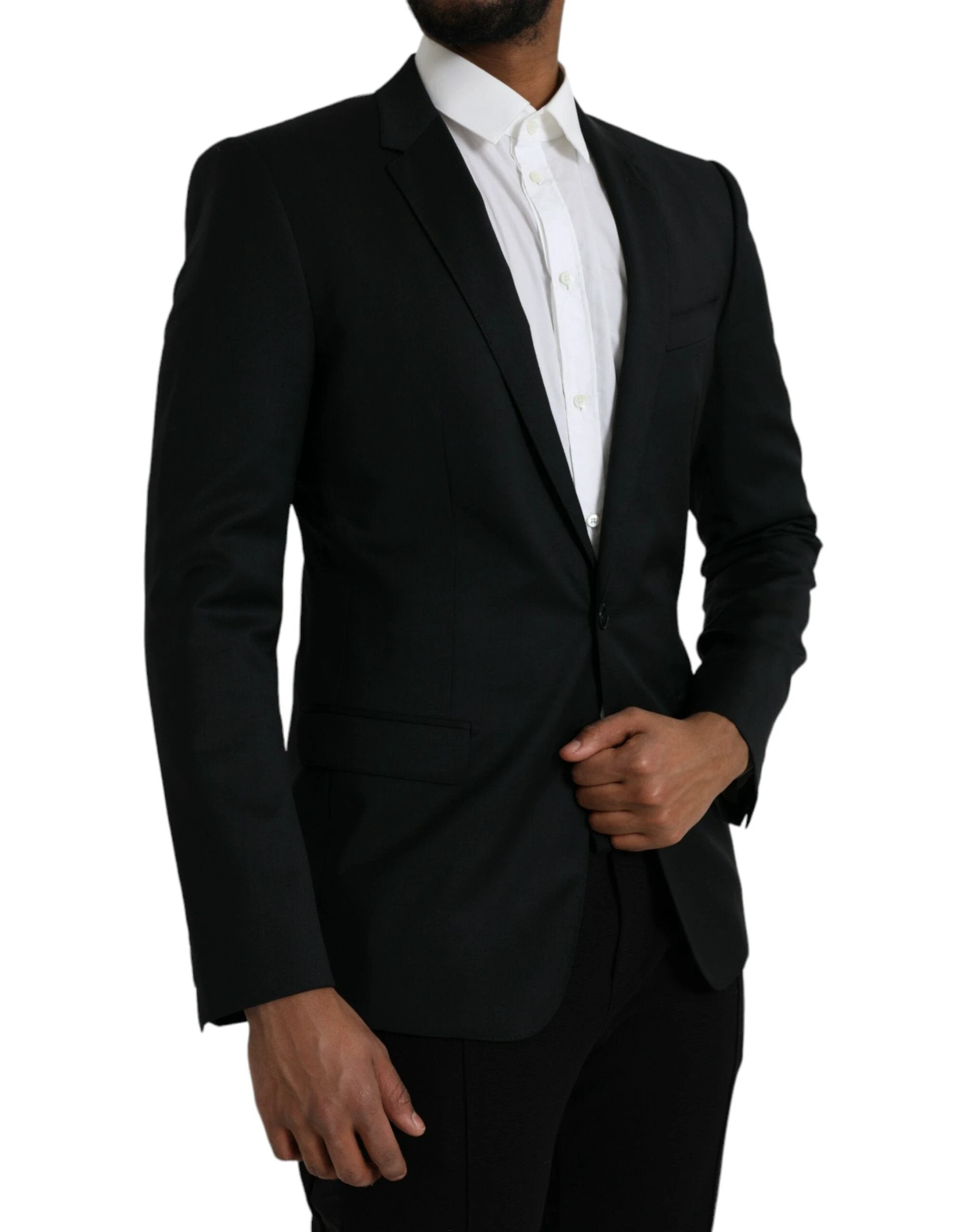 Dolce & Gabbana Black Wool MARTINI Single Breasted Blazer by Dolce & Gabbana