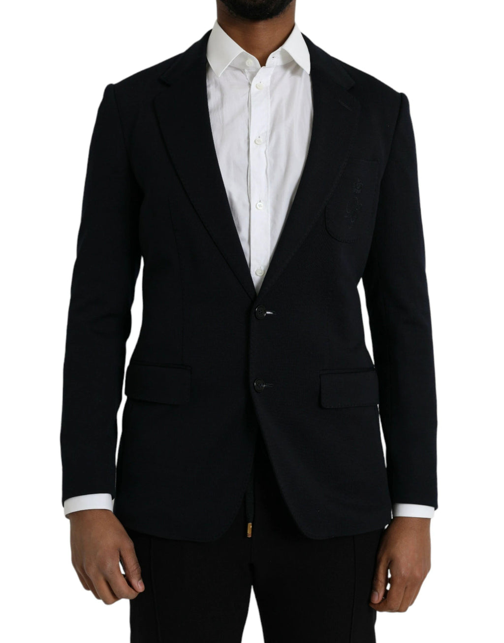 Dolce & Gabbana Black Wool Notch Single Breasted Coat Blazer by Dolce & Gabbana