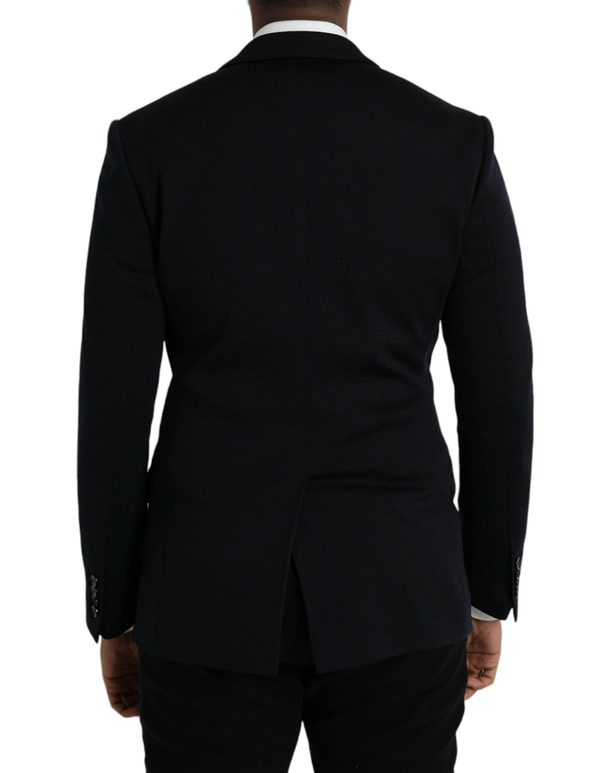 Dolce & Gabbana Black Wool Notch Single Breasted Coat Blazer by Dolce & Gabbana