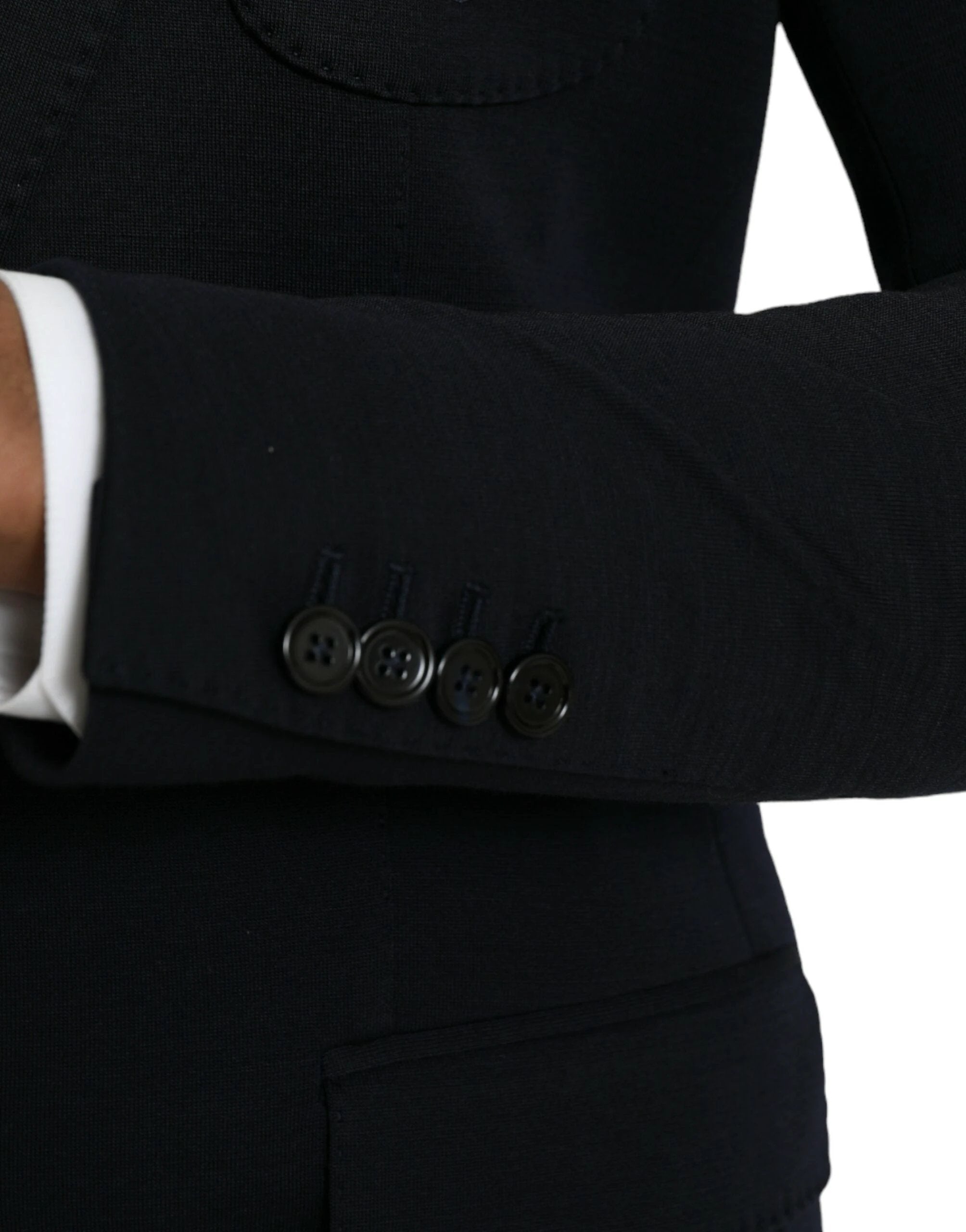 Dolce & Gabbana Black Wool Notch Single Breasted Coat Blazer by Dolce & Gabbana