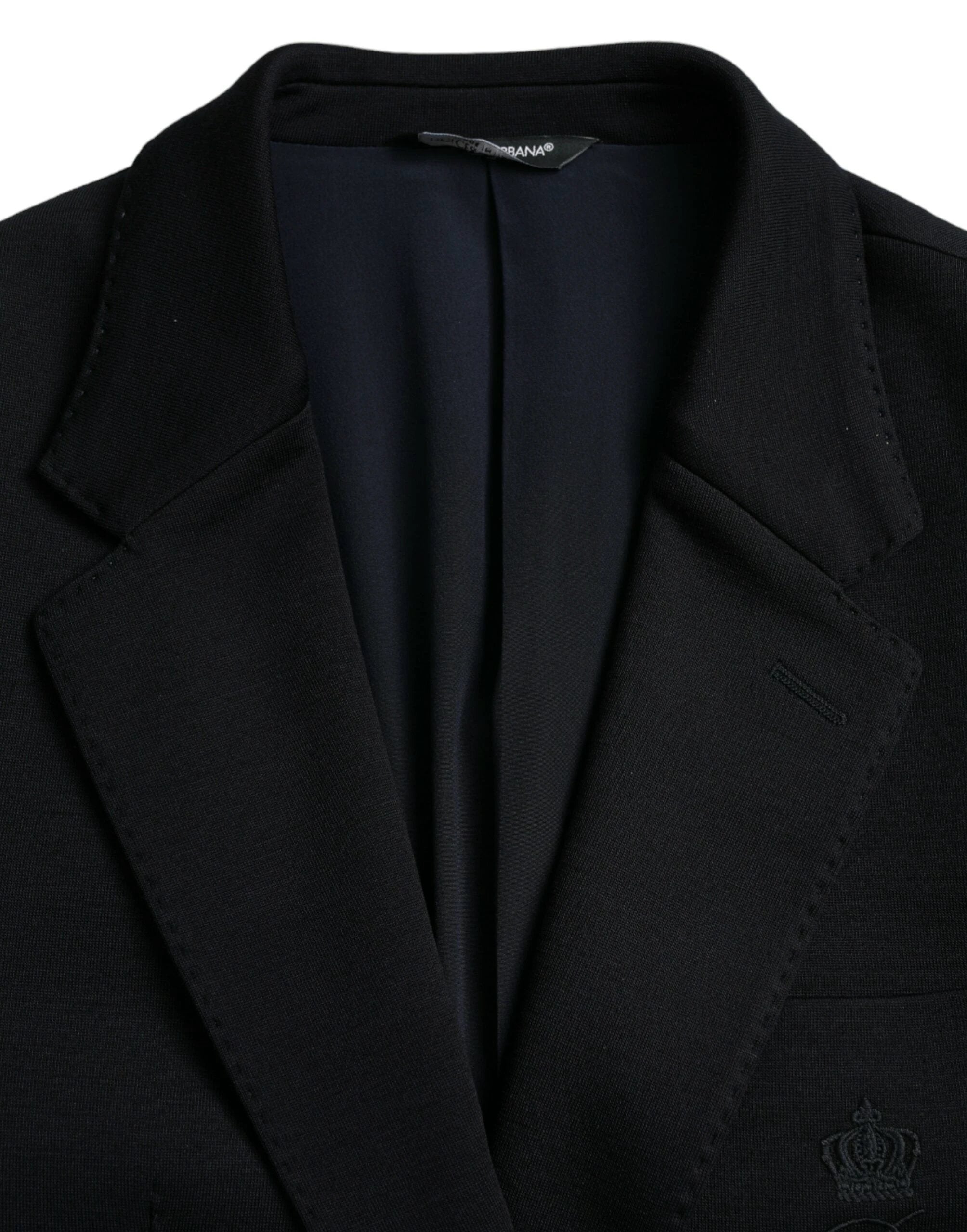 Dolce & Gabbana Black Wool Notch Single Breasted Coat Blazer by Dolce & Gabbana