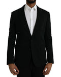 Dolce & Gabbana Black Wool Notch Single Breasted Coat Blazer by Dolce & Gabbana
